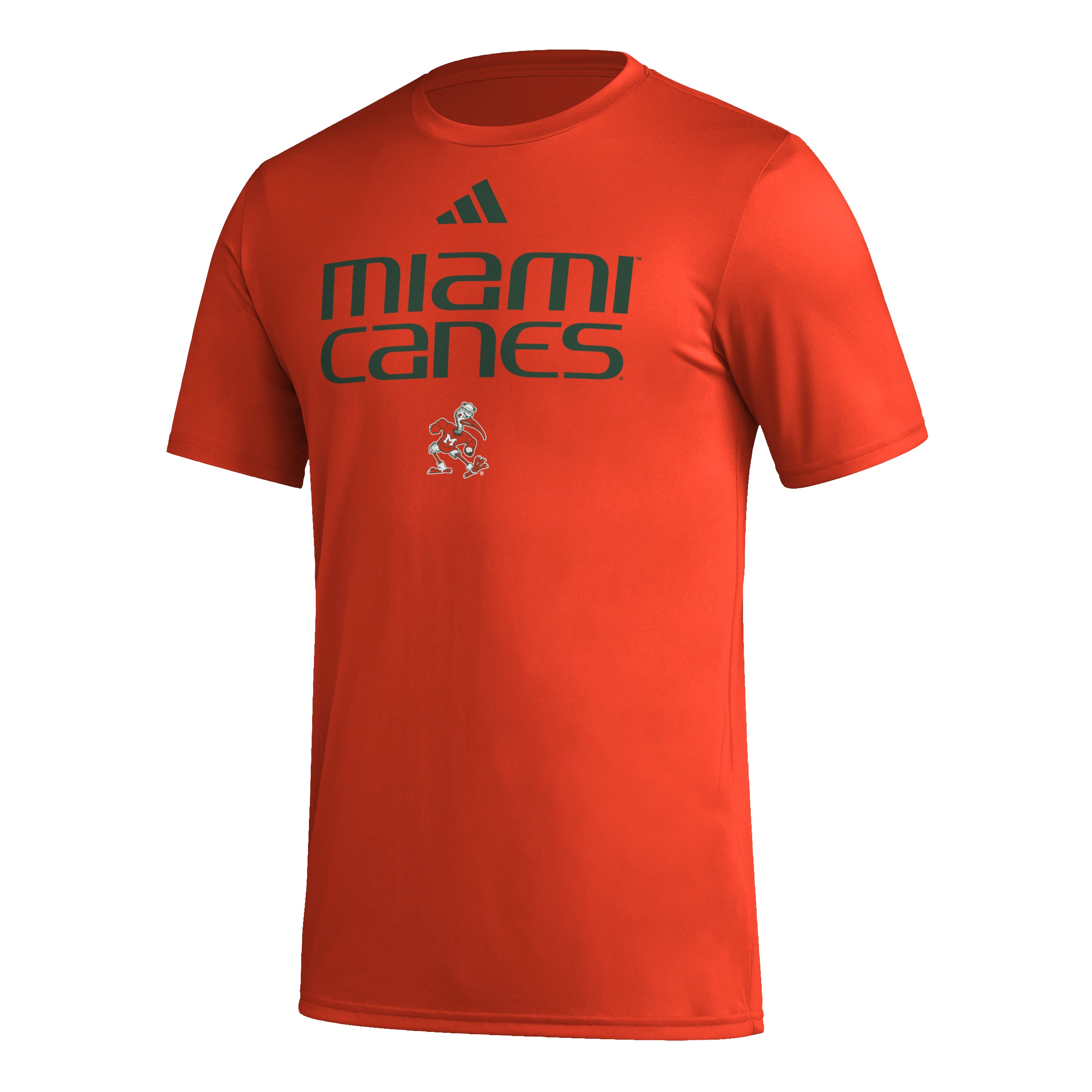 Miami Hurricanes adidas 'Miami Canes' Aeroready Pregame T-Shirt - Orange