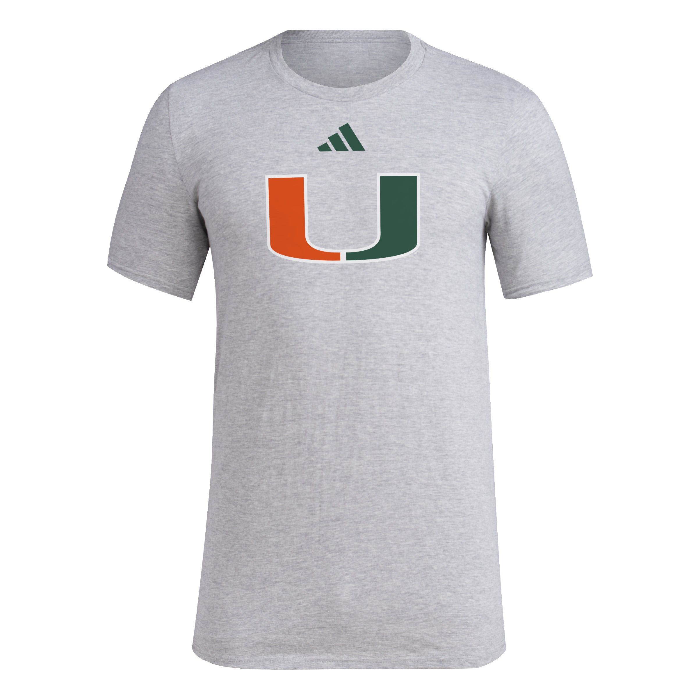 Miami Hurricanes  adidas Primary Logo Pregame T-Shirt - Grey