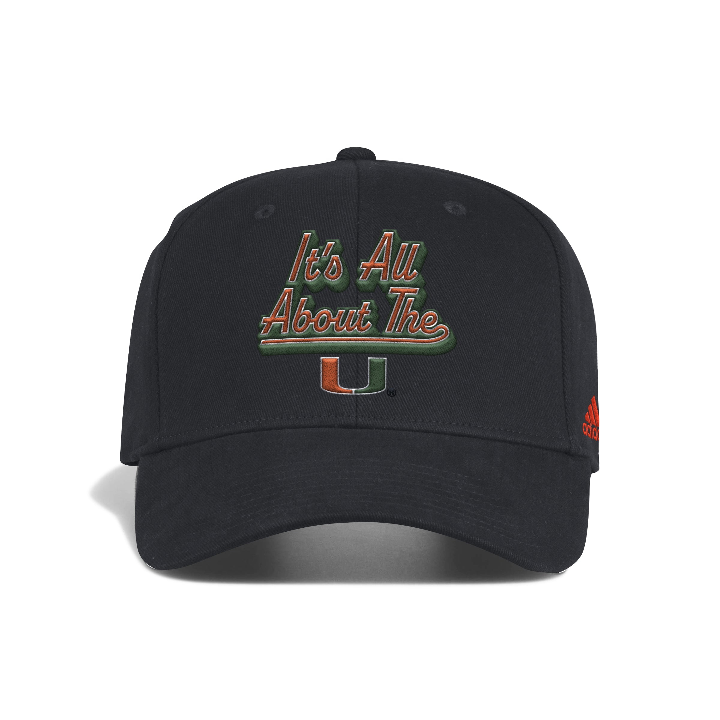 Miami Hurricanes adidas Locker Slogan Unstructured Stretch Fit Hat - Black
