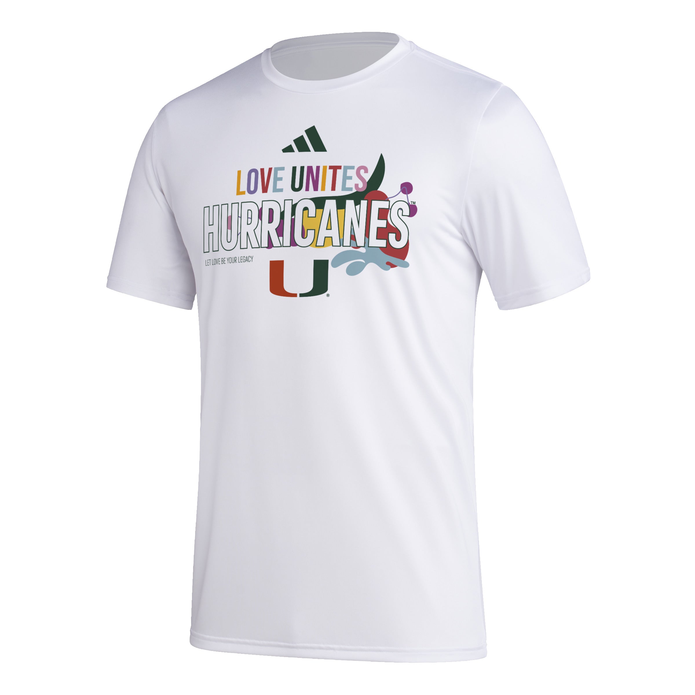 Miami Hurricanes adidas Love Unites Aeroready T-Shirt - White