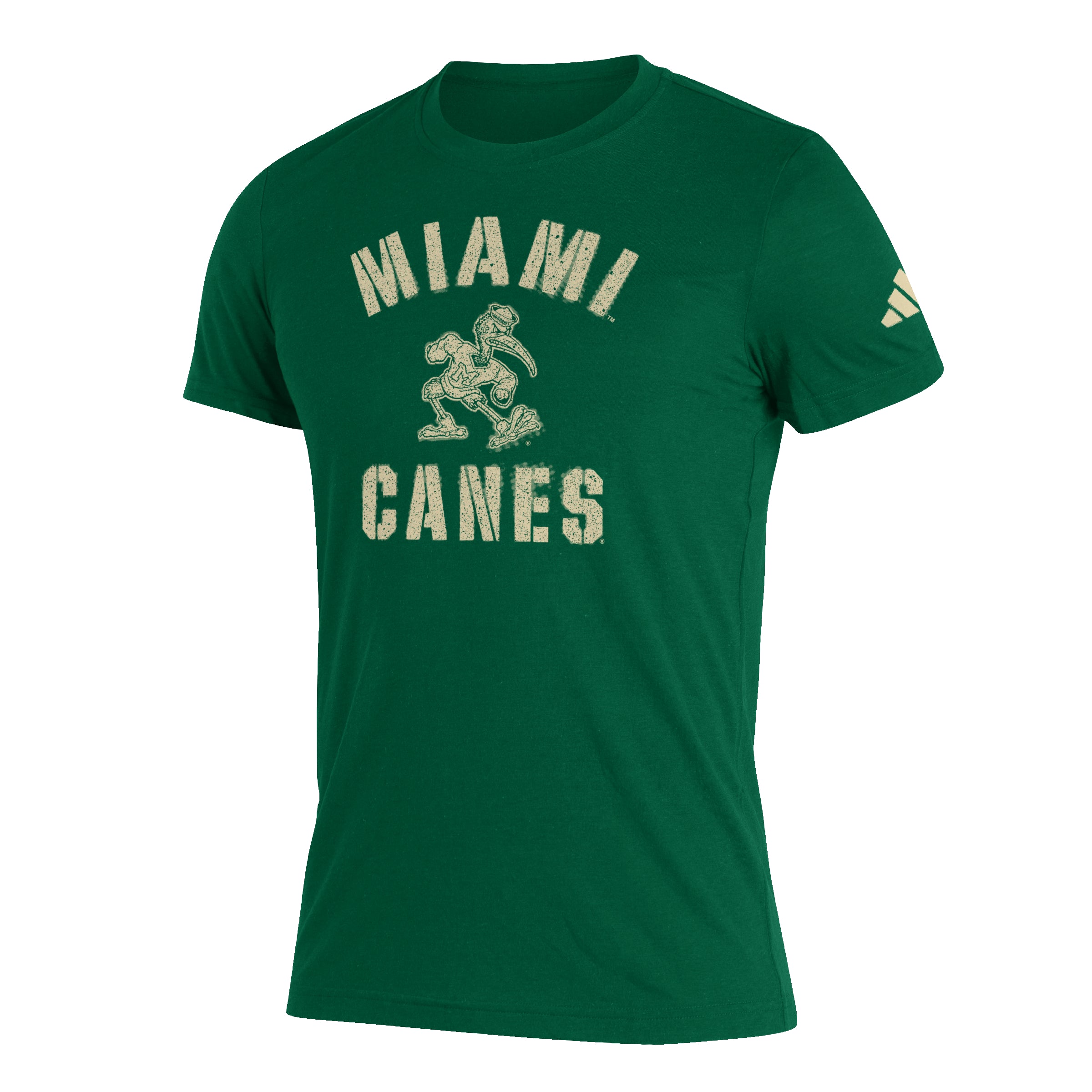 Miami Hurricanes adidas Stone Tri-Blend T-Shirt - Green