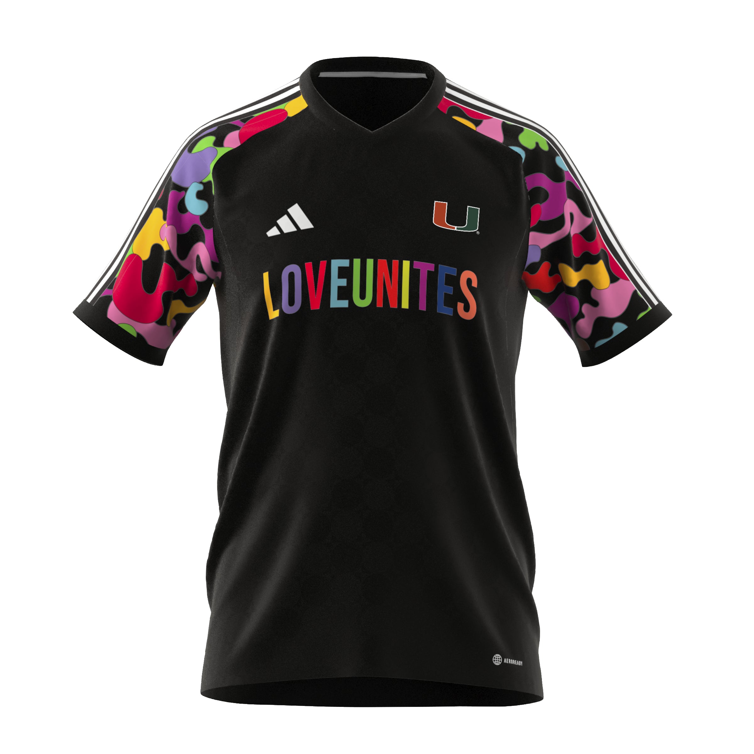 Miami Hurricanes adidas Love Unites Pride Soccer Jersey - Black