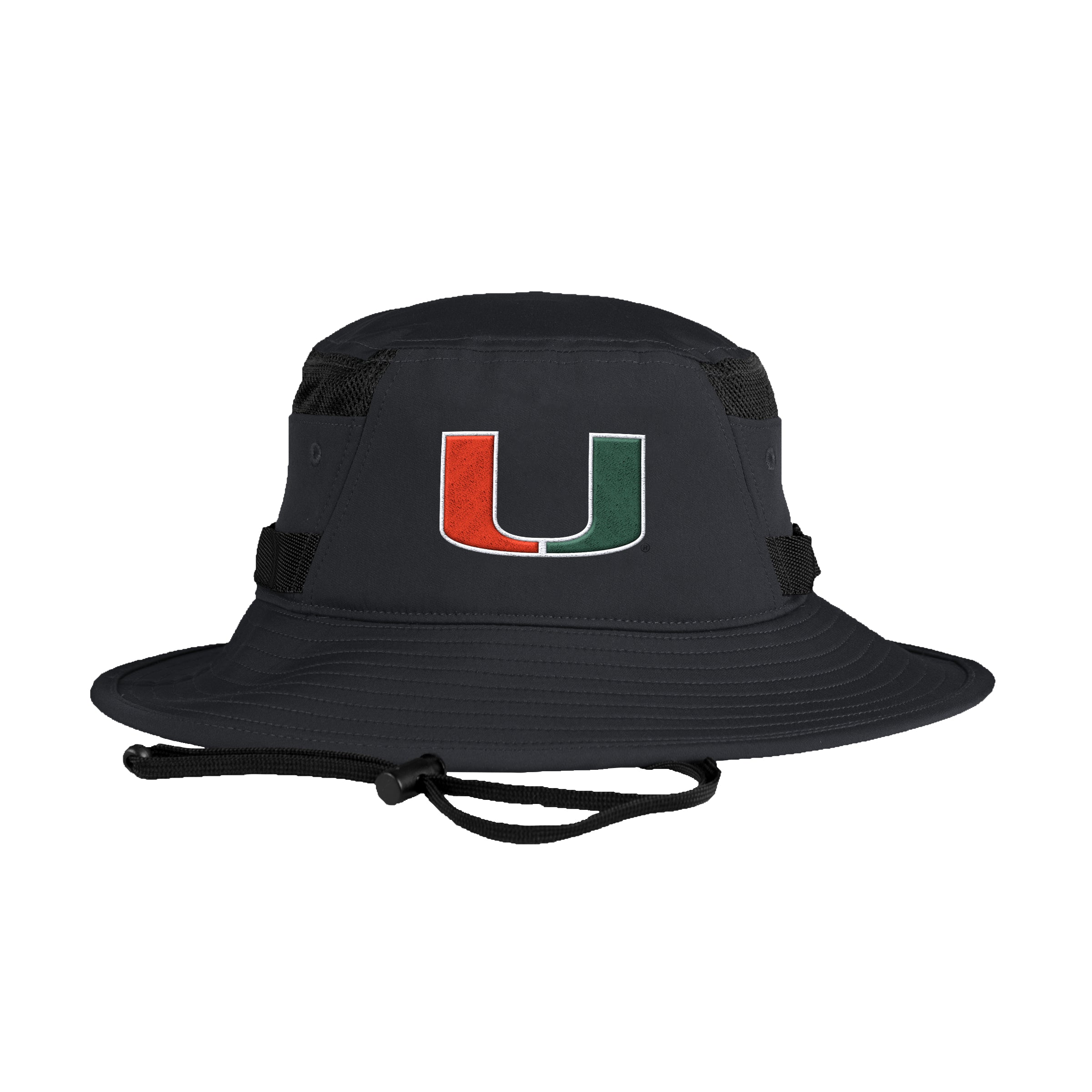 Miami Hurricanes adidas Aeroready Bucket Hat - Black