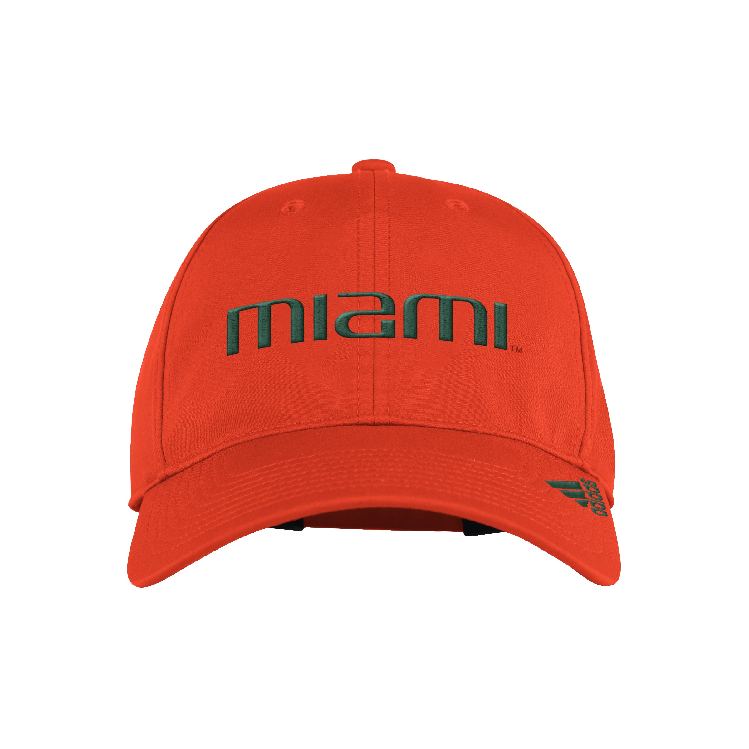 Miami Hurricanes adidas Wordmark Slough Adjustable Hat - Orange