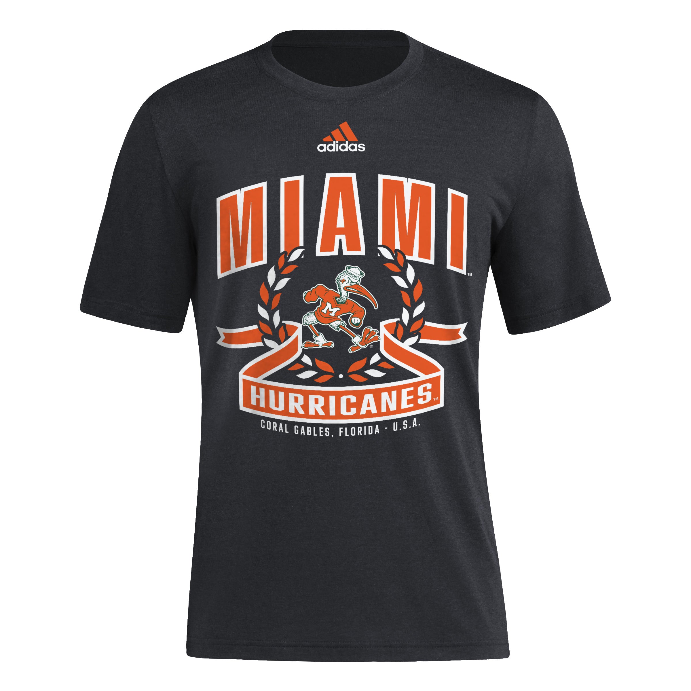 Miami Hurricanes adidas Grass Crown Tri-Blend T-Shirt - Black