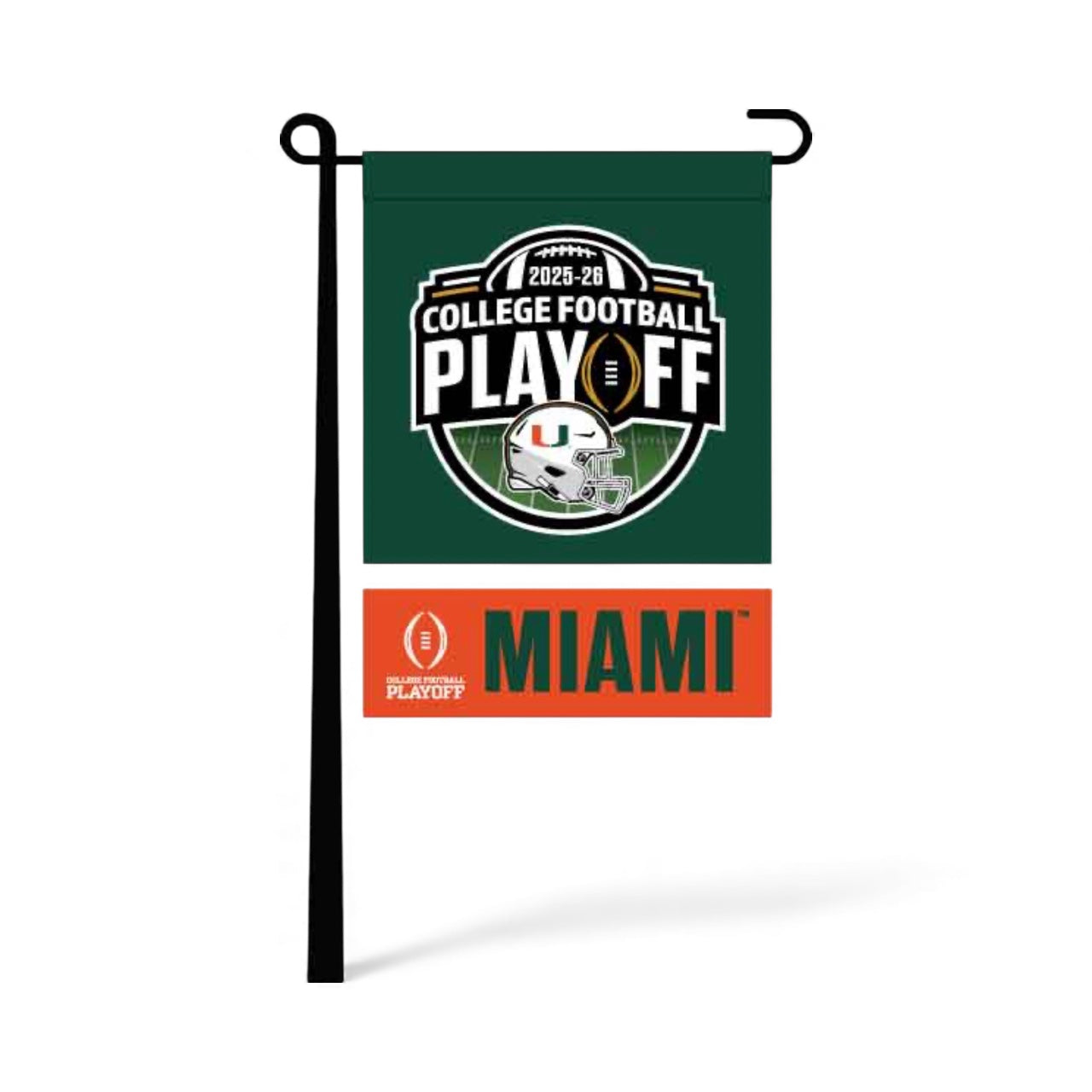 Miami Hurricanes CFP College Football Playoffs Garden Flag 13 x 18 - Green