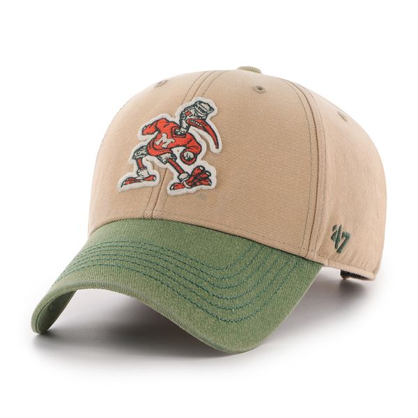 Miami Hurricanes 47 Brand Sebastian Dusted Sedwick Adjustable MVP Hat - Khaki