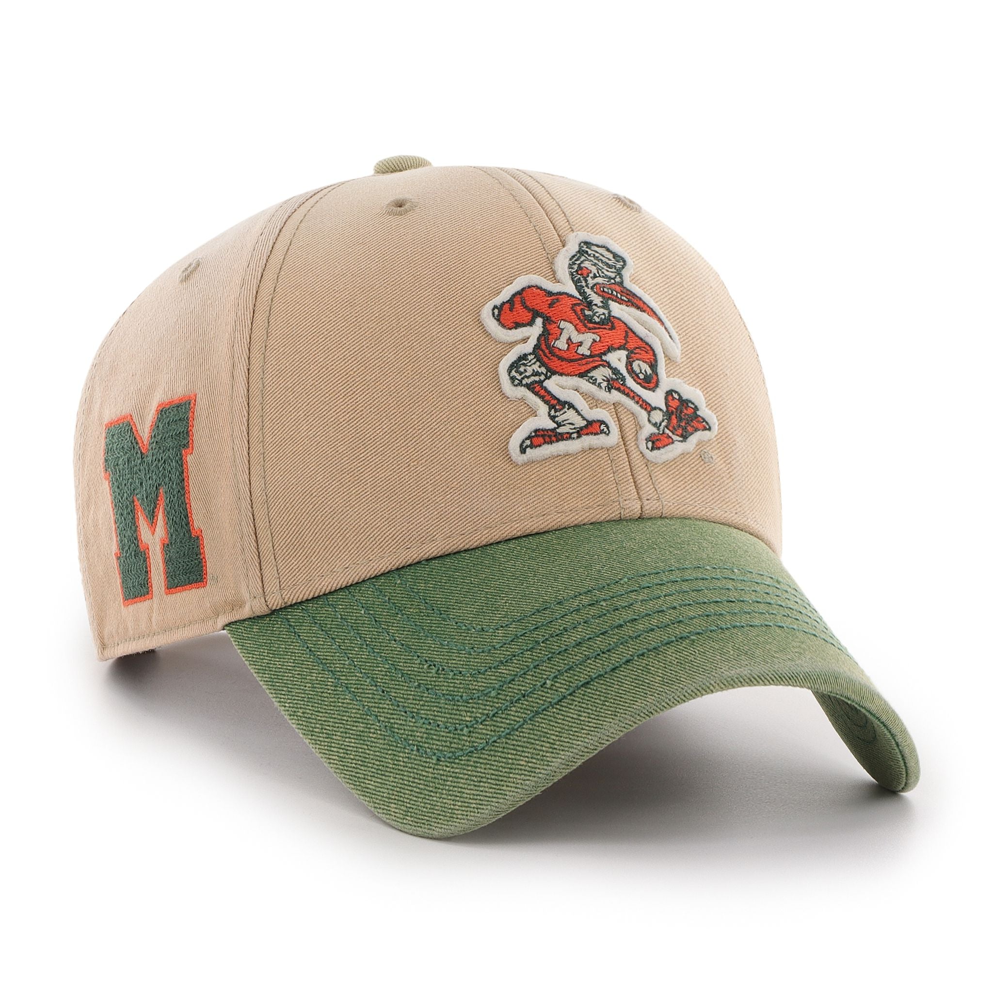 Miami Hurricanes 47 Brand Sebastian Dusted Sedwick Adjustable MVP Hat - Khaki