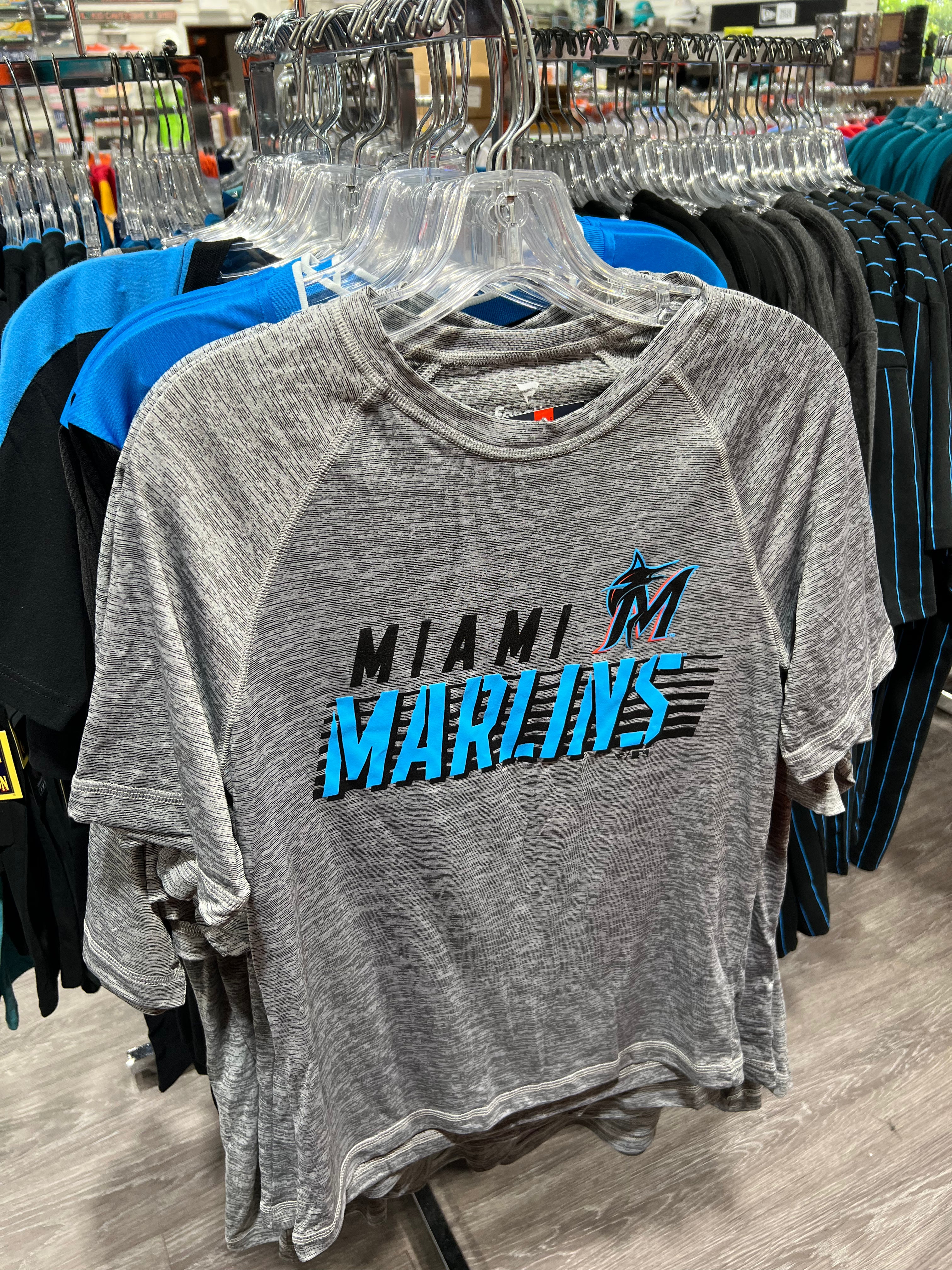 Miami Marlins Iconic Bold Stencil Shirt - Slate Grey