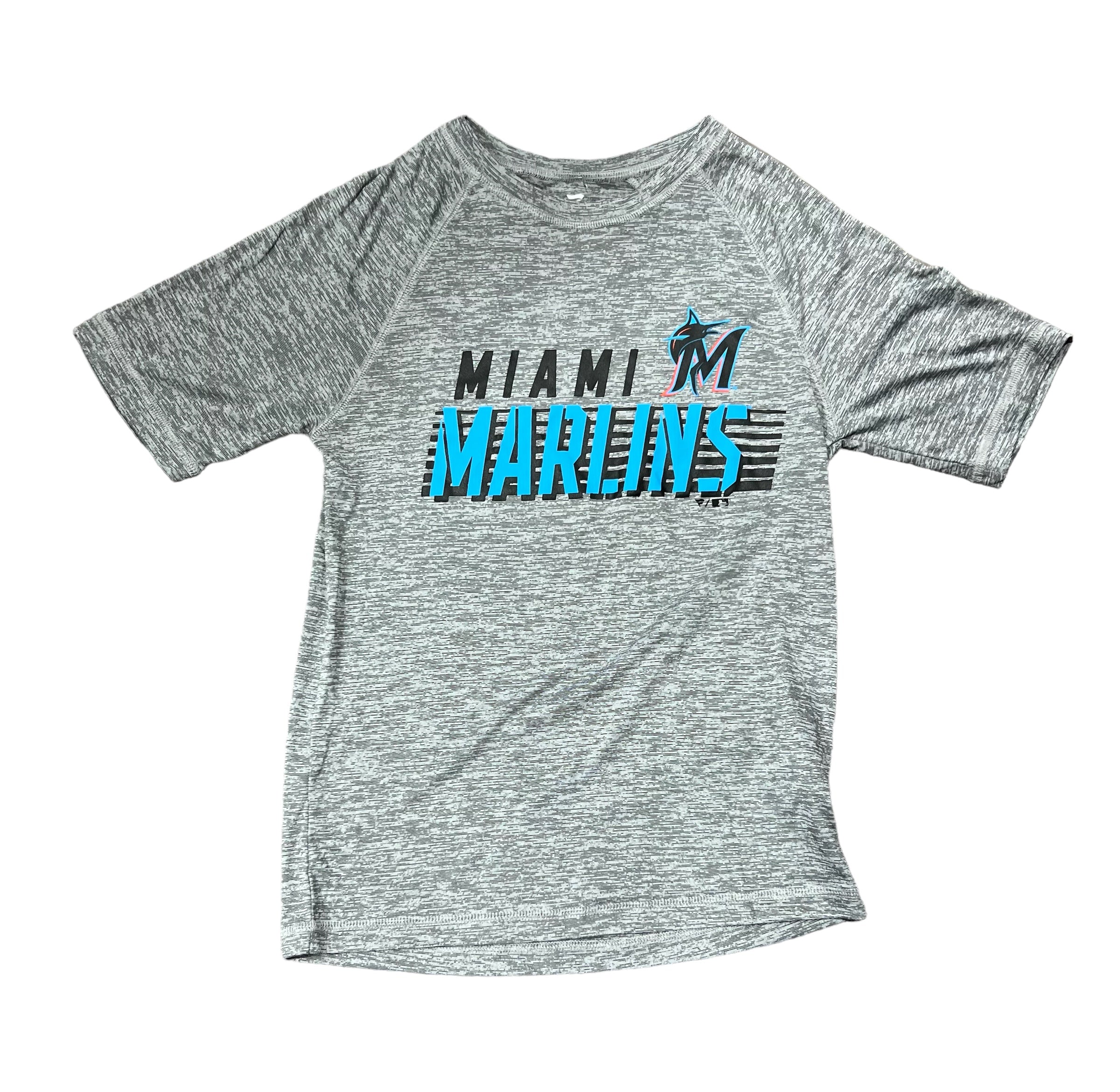Miami Marlins Iconic Bold Stencil Shirt - Slate Grey