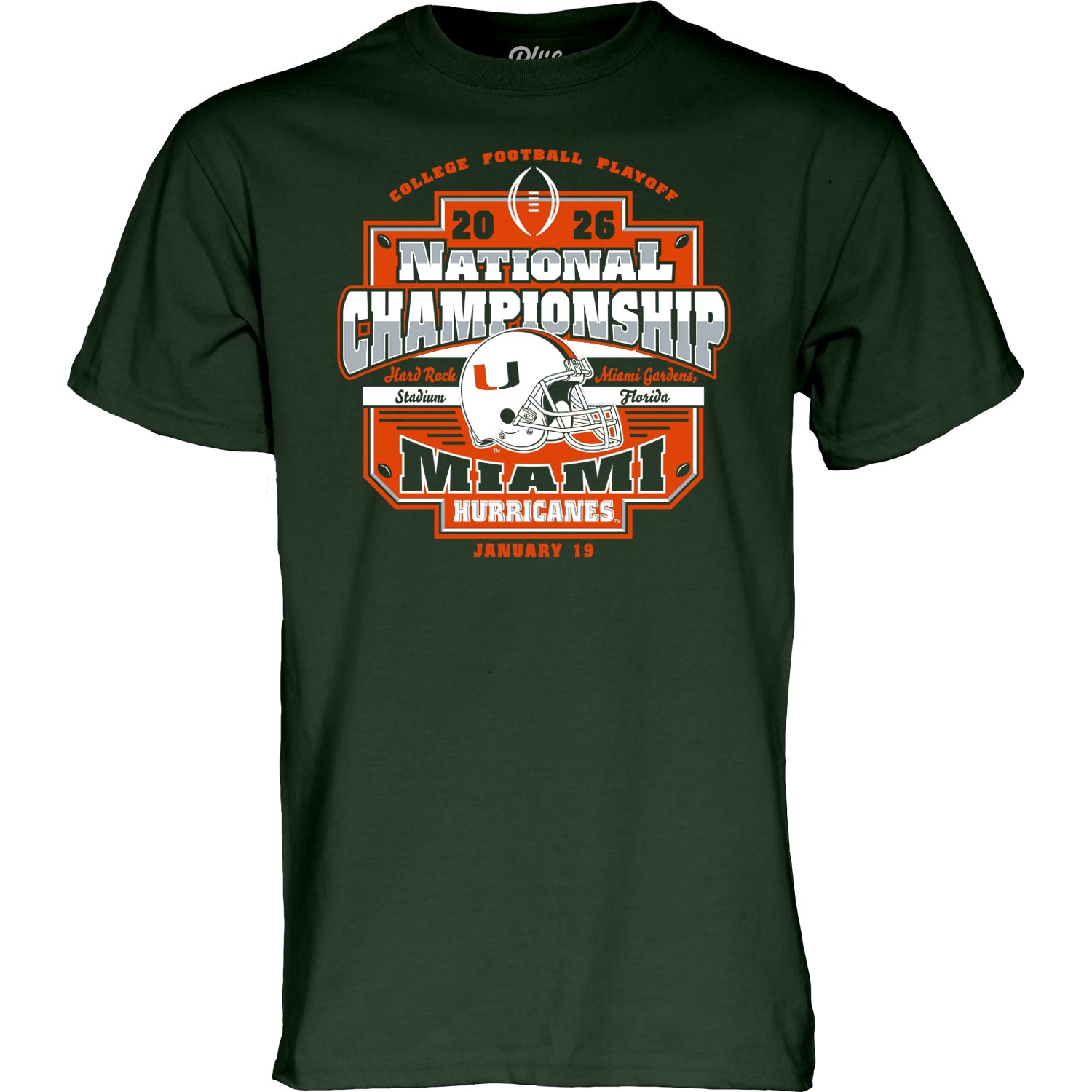 Miami Hurricanes 2025-26 Men's National Championship Game T-Shirt - Green