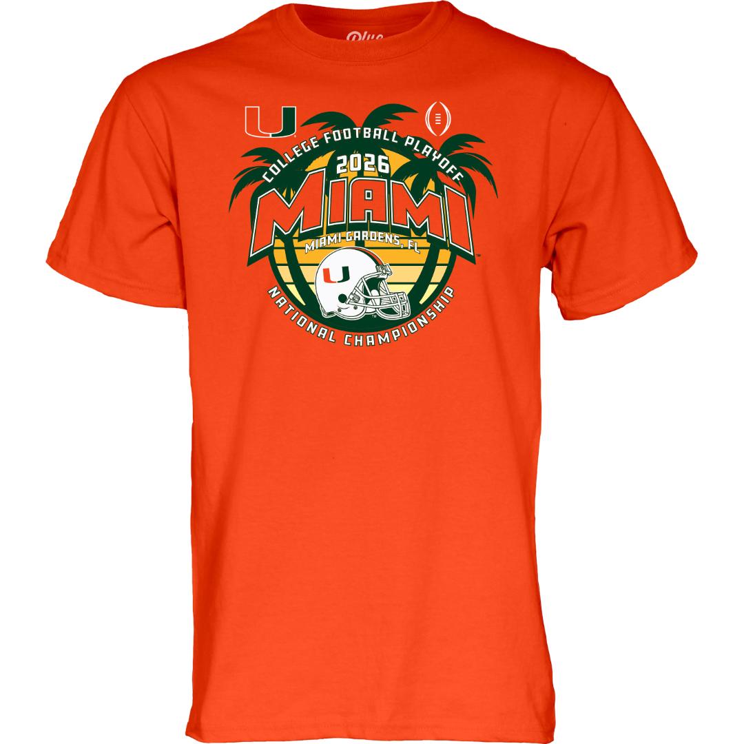 Miami Hurricanes 2025-26 Men's National Championship Game Palm Tree T-Shirt - Orange