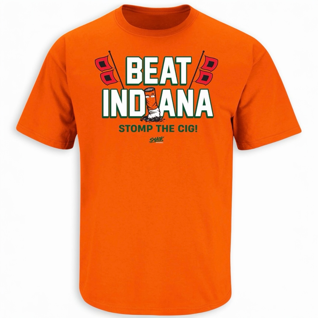 Pre-Order Miami Fans Beat Indiana, Stomp The Cigs Smack Apparel T-Shirt - Orange