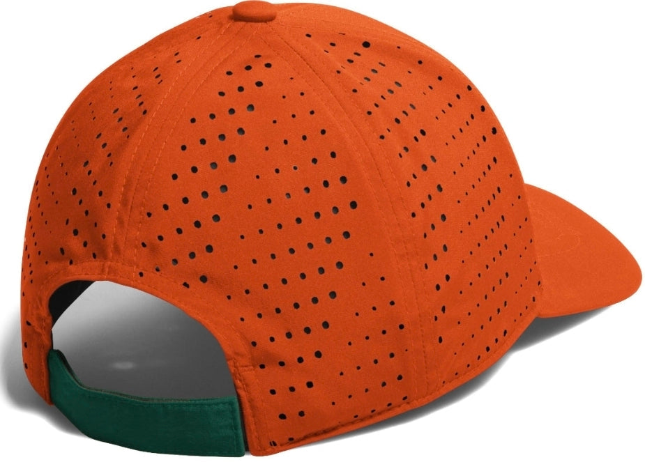 Miami Hurricanes adidas Structured Perforated Adjustable Hat - Orange