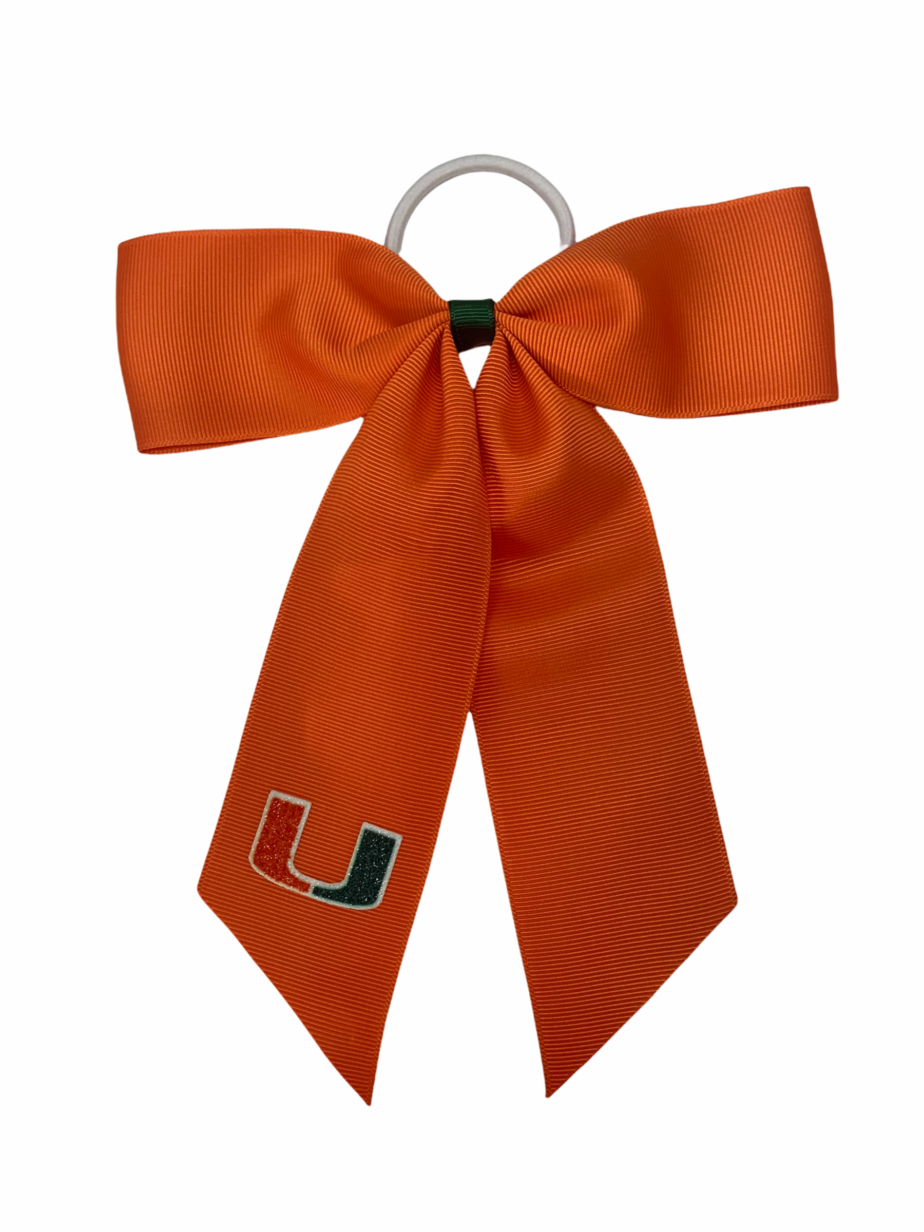 Miami Hurricanes Glitter Cheer Pony Tail Holder - Orange