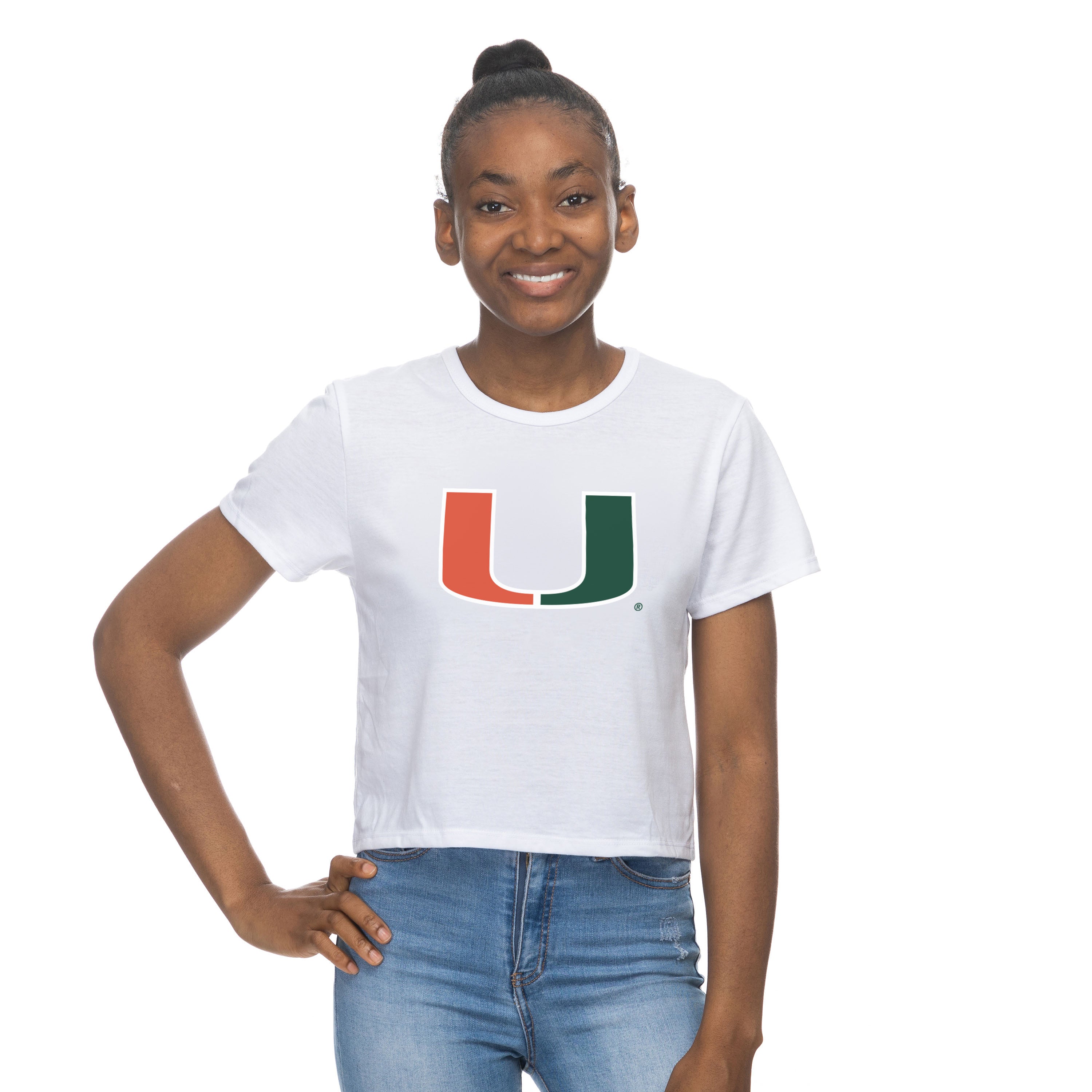 Miami Hurricanes ZooZatz U Crop T-Shirt - White