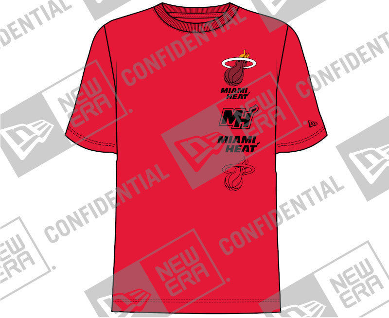 Miami Heat New Era 2023 Heat Culture City Edition T-Shirt - Red
