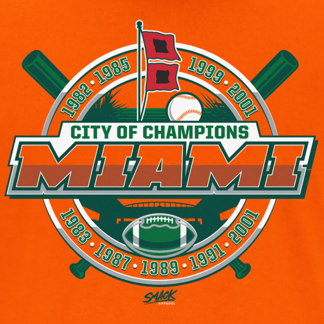 Miami City of Champions T-Shirt - Orange