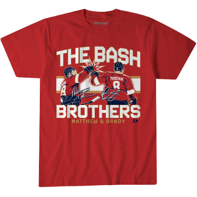 Bash Brothers Men's T-Shirt (Matthew & Brady Tkachuk) - Red