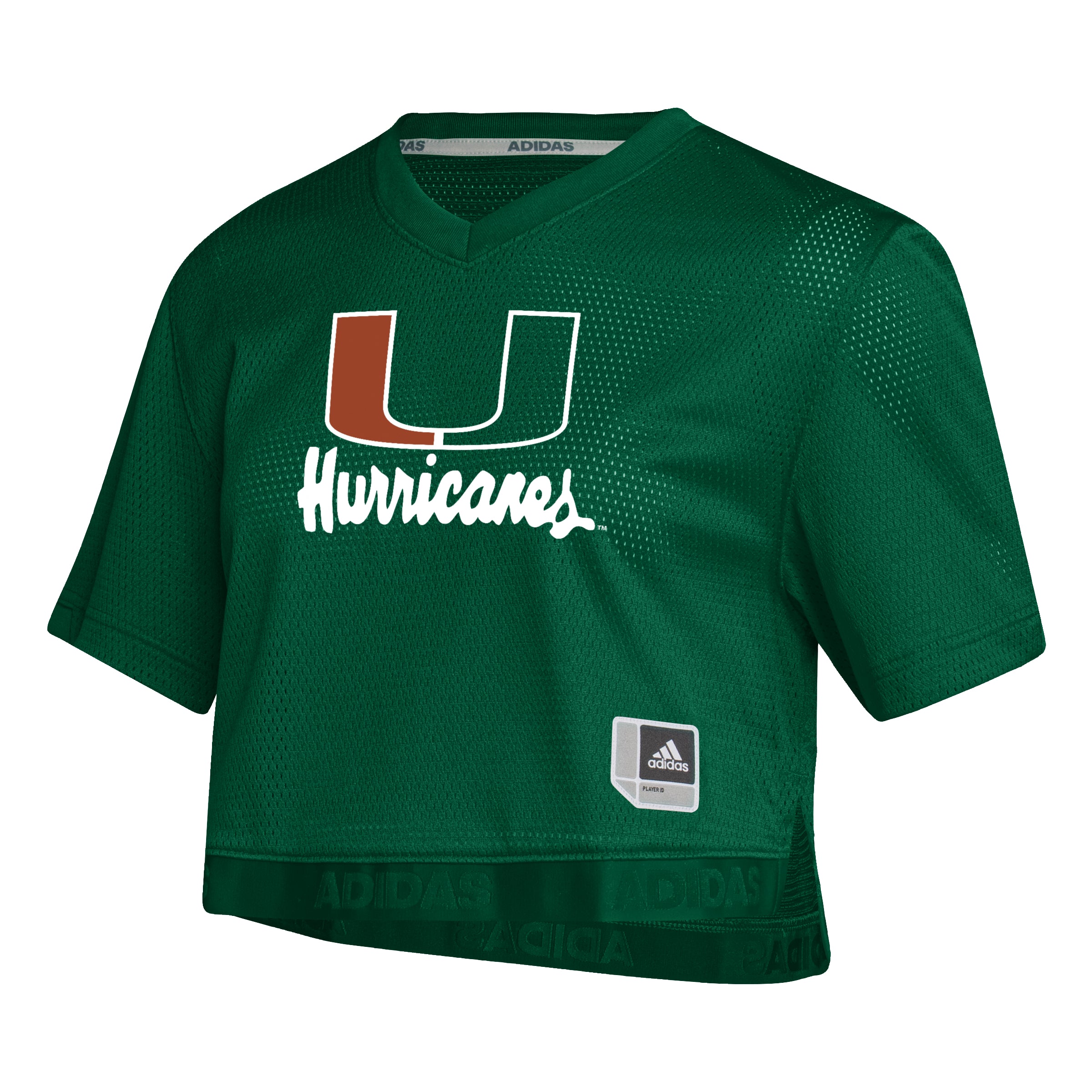 Miami Hurricanes adidas Womens Crop Top Jersey - Green