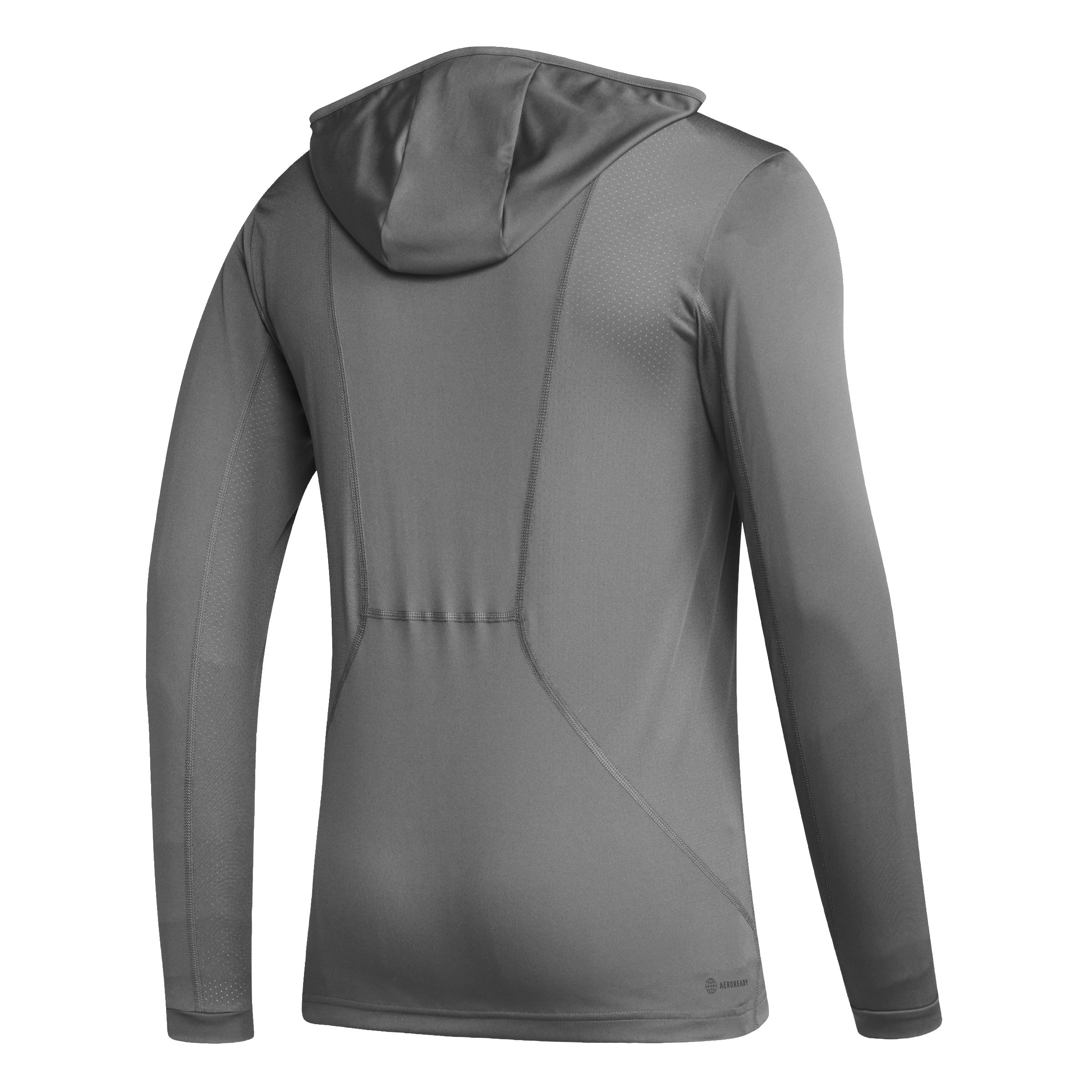 Miami Hurricanes 2023 adidas Sideline AEROREADY Hooded Long Sleeve T-Shirt - Grey