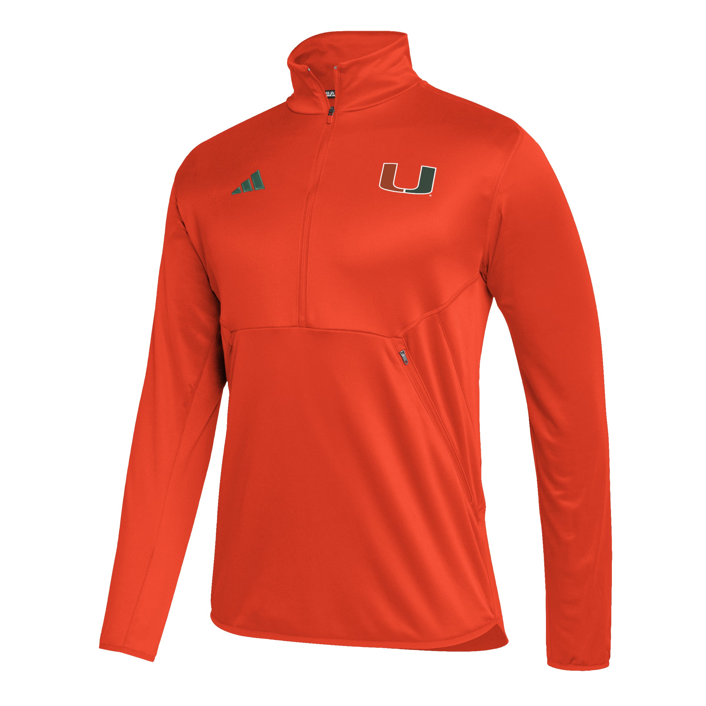Miami Hurricanes adidas  Sideline AEROREADY Half-Zip Top - Orange