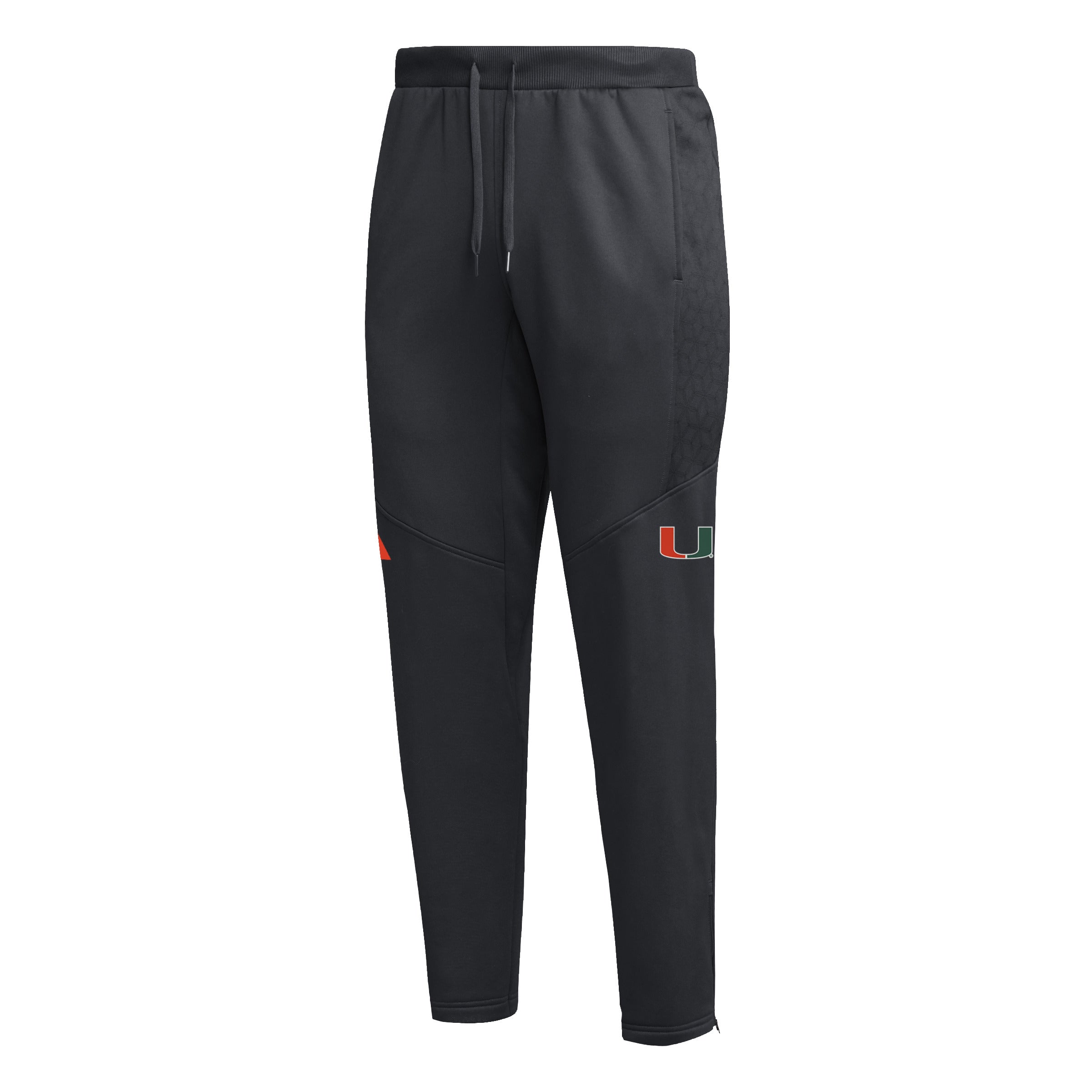 Miami Hurricanes adidas Travel AEROREADY Tapered Pants - Black