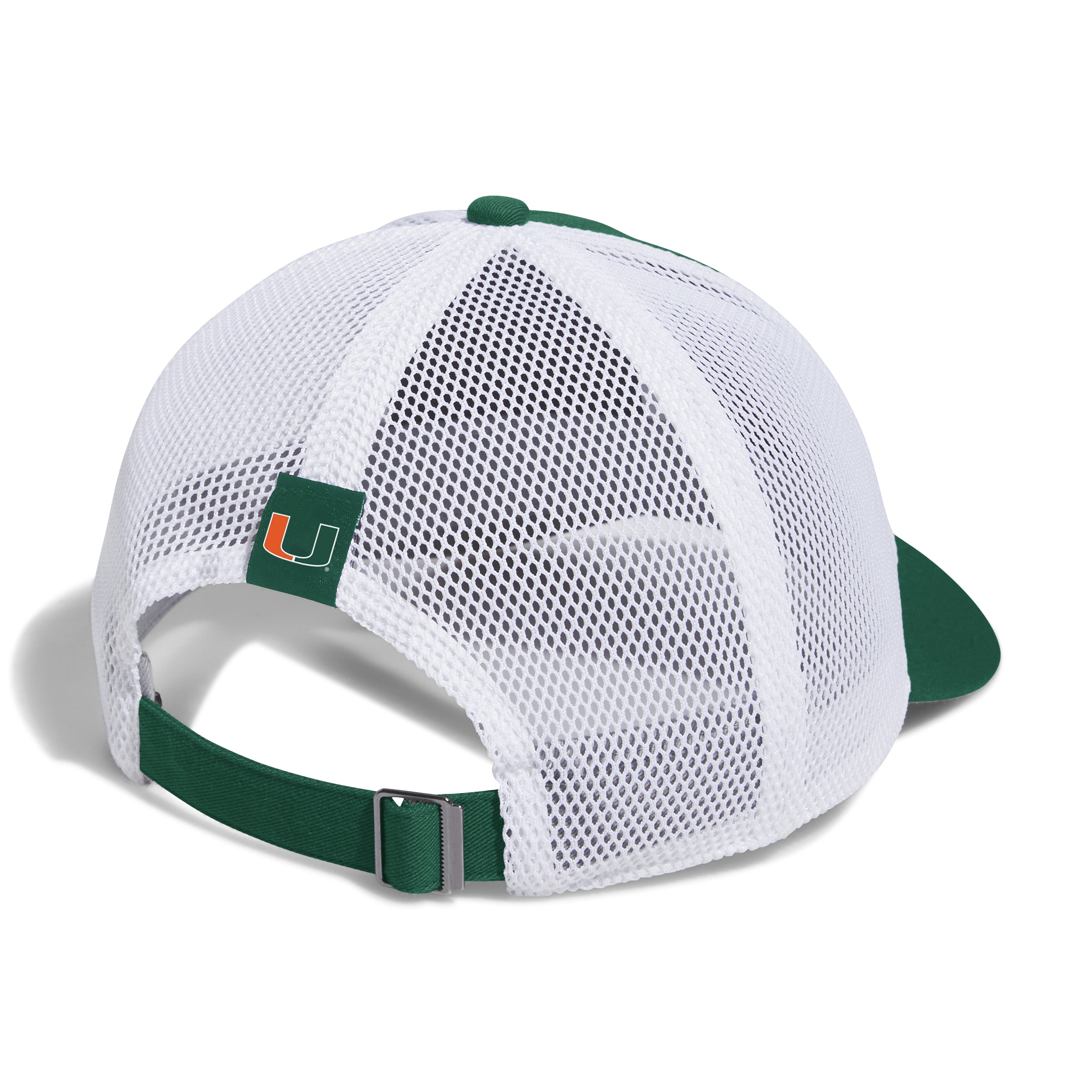 Miami Hurricanes adidas Block Logo Adjustable Trucker Hat - Green/White