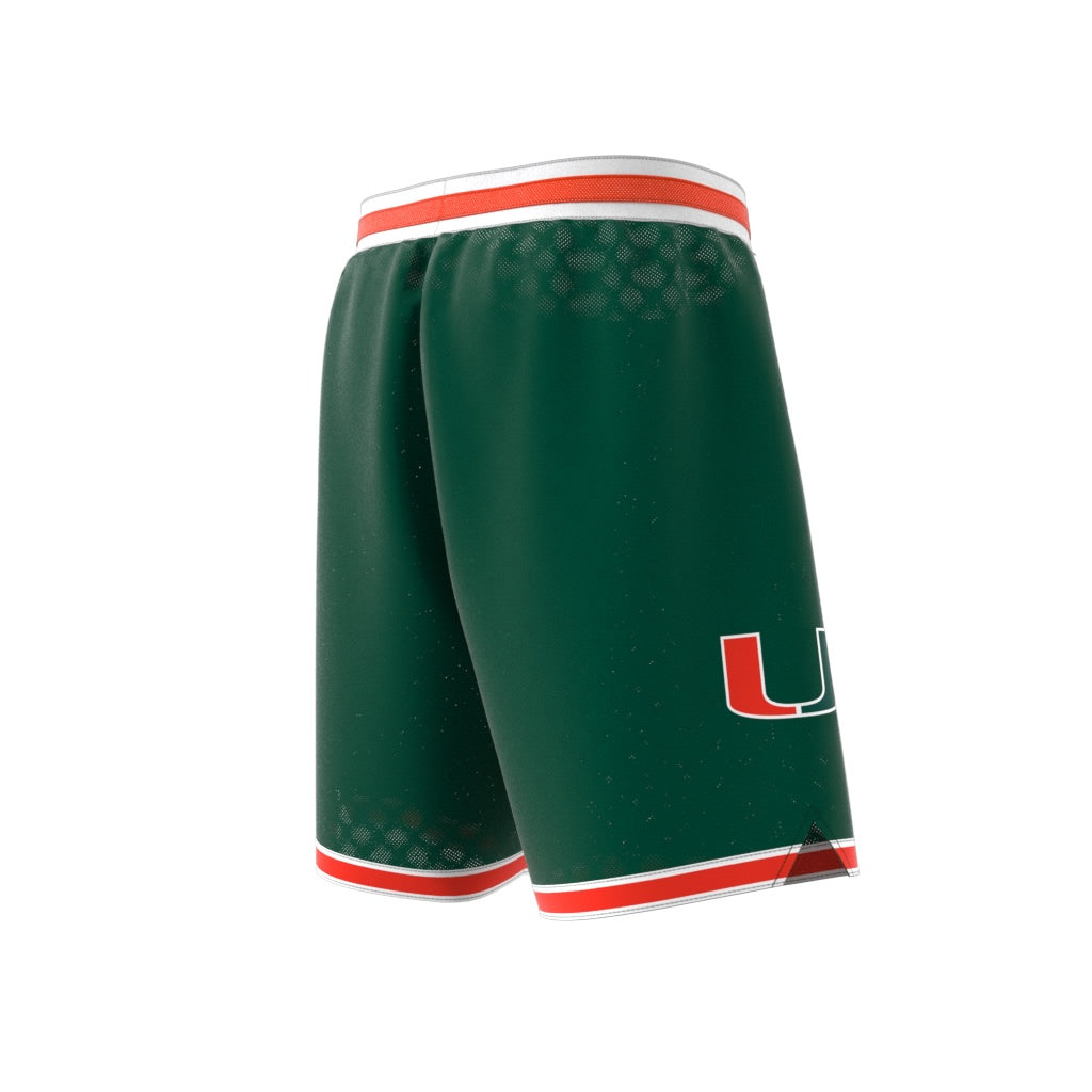 Miami Hurricanes adidas Swingman Mesh Basketball Shorts - Green