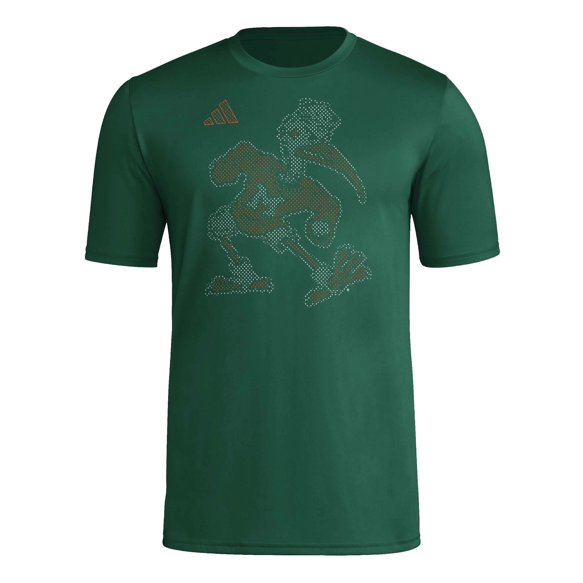 Miami Hurricanes adidas 2024 Faded Digi Sebastian Pregame T-Shirt - Green