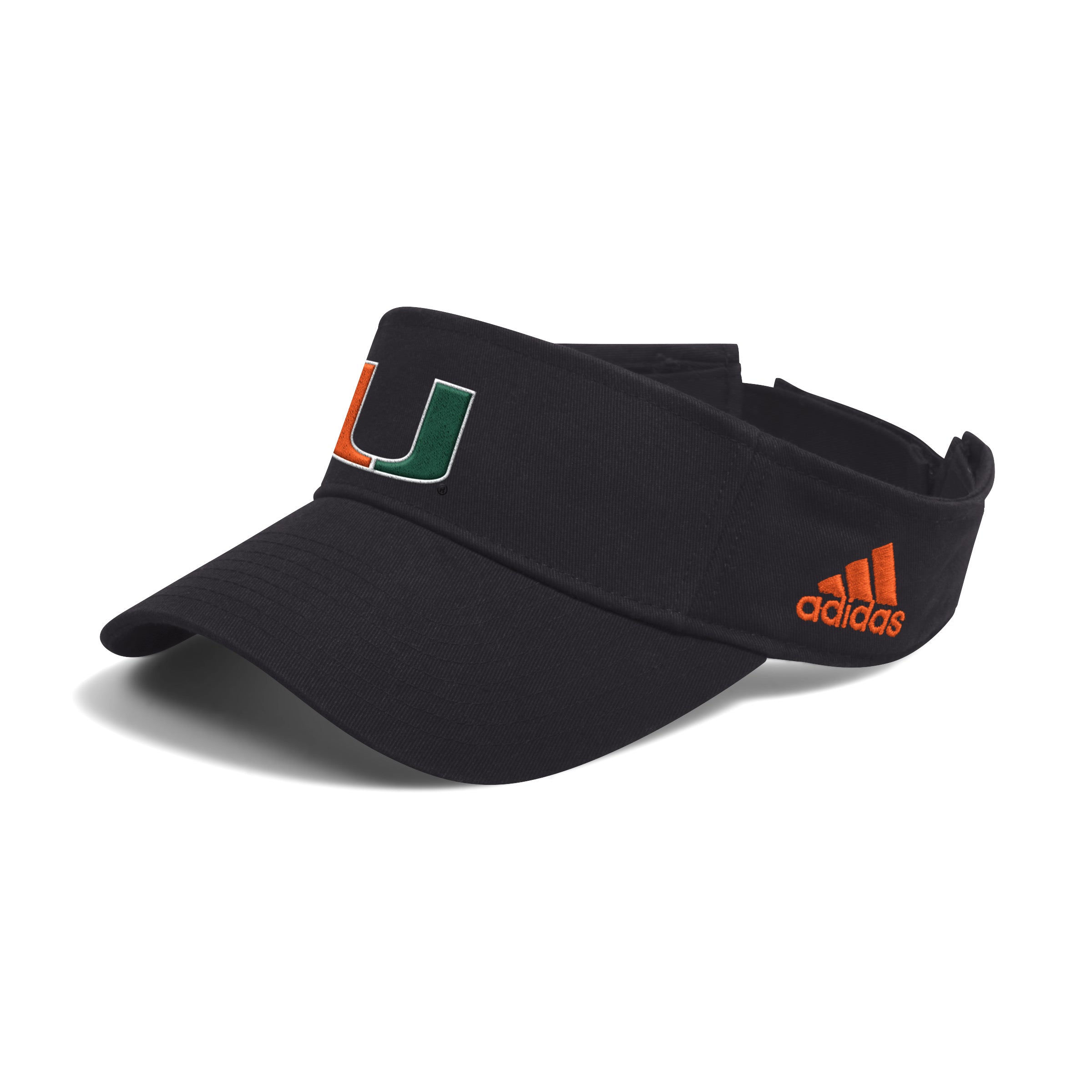 Miami Hurricanes adidas 2024 Team Medium Crown Visor - Black