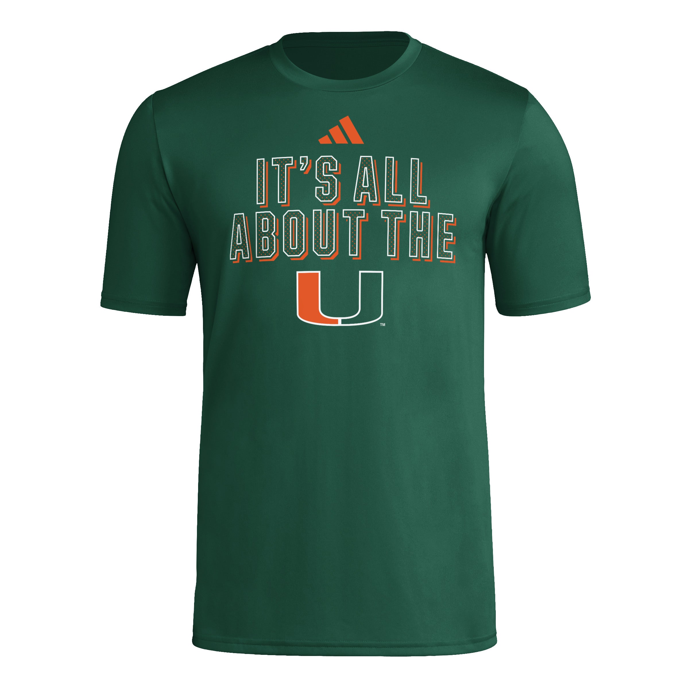 Miami Hurricanes adidas Locker Slogan Pregame T-Shirt - Green