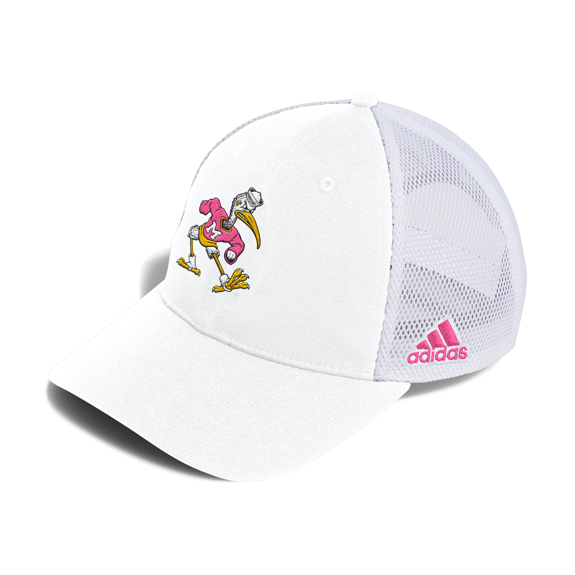 Miami Hurricanes adidas 2024 Pink Jersey Sebastian Slouch Dad Hat - White