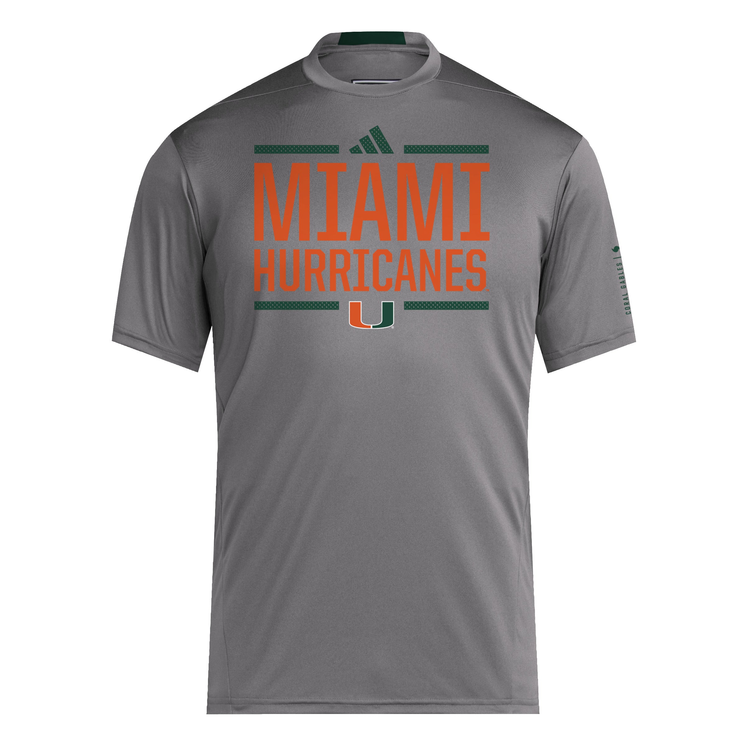 Miami Hurricanes adidas D4T Aeroready Locker Room Performance T-Shirt - Grey