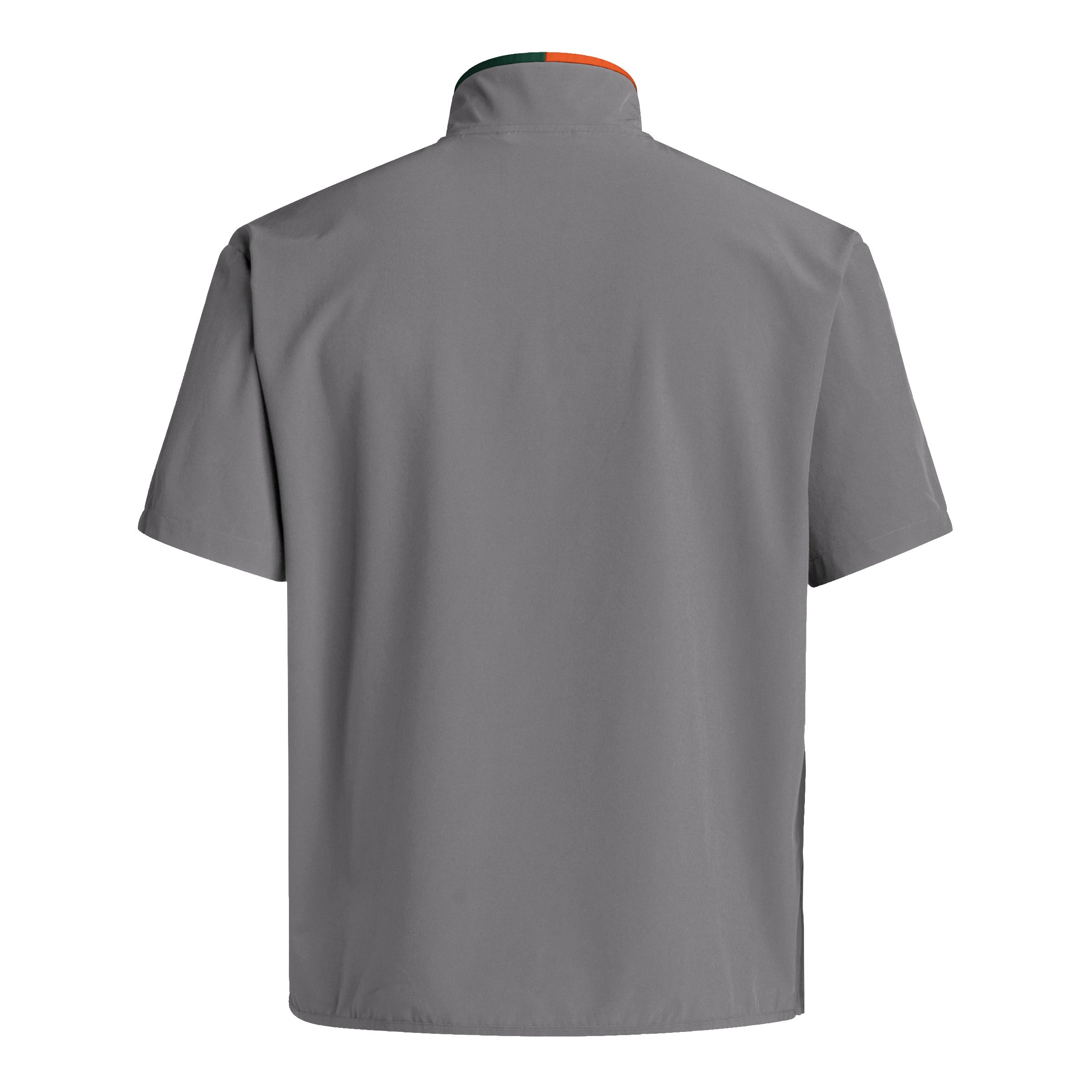 Miami Hurricanes adidas 2024 Coaches Sideline Half-Zip Short Sleeve Jacket - Grey