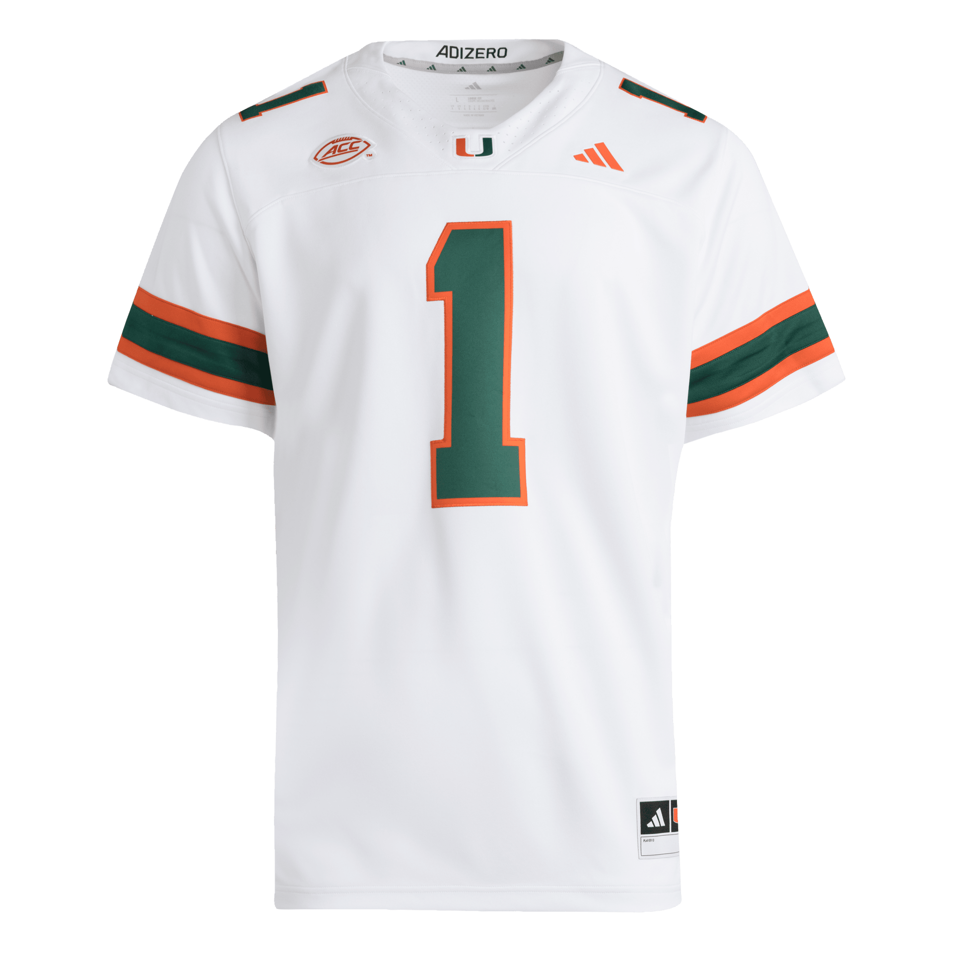 Miami Hurricanes adidas 2025 Premier Away Jersey White