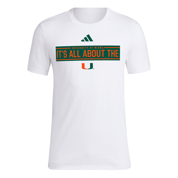 Miami Hurricanes adidas 2025 Locker Slogan Fresh T-Shirt - White