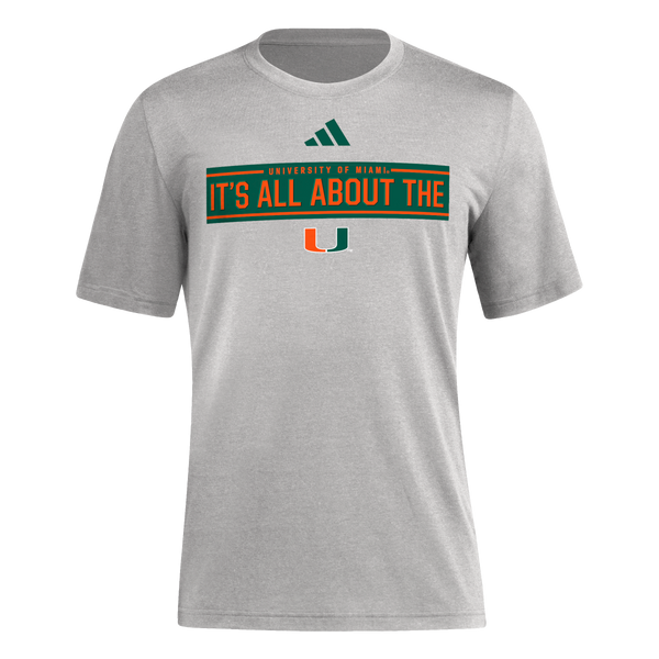Miami Hurricanes adidas 2025 Locker Slogan Tri-Blend T-Shirt - Grey