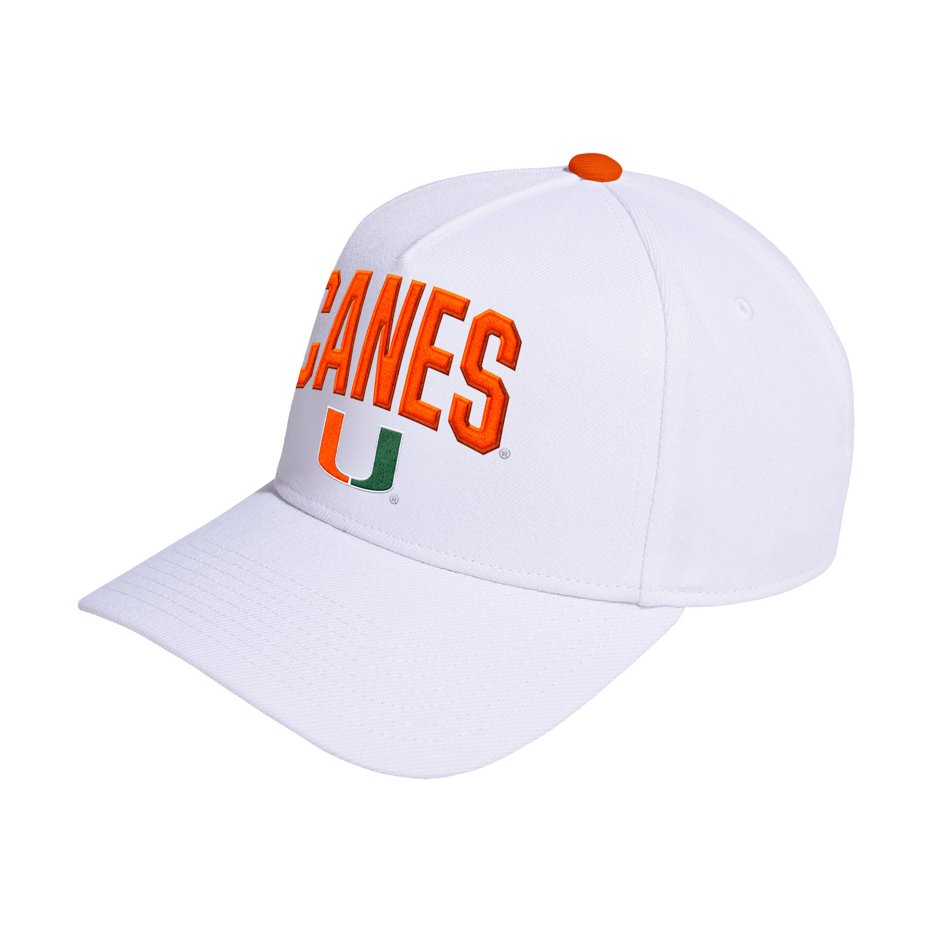 HELMES キャップ Miami Hurricanes adidas 2025 Locker Room A-Frame Adjustable Hat - Whit