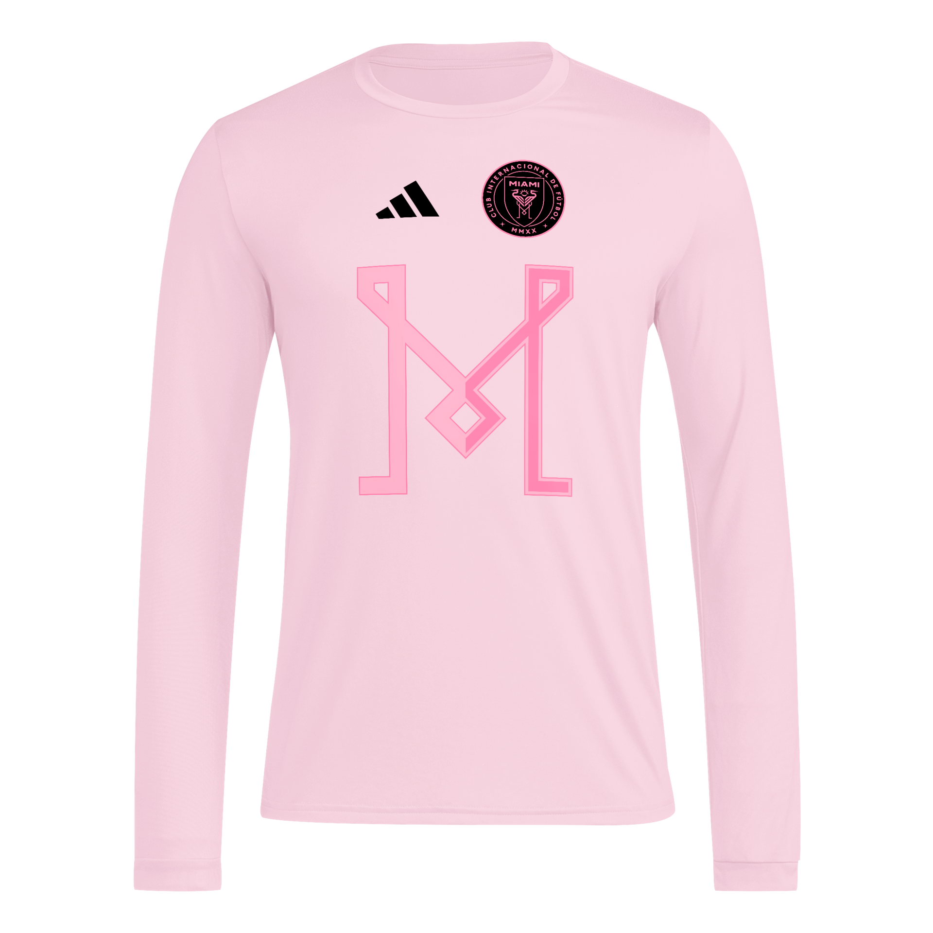 Inter Miami CF adidas 2025 'M' Tonal Pregame L/S T-Shirt - Pink