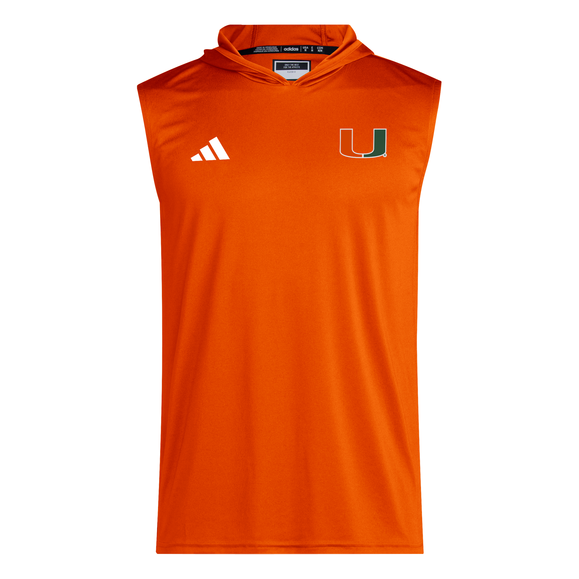 HURRICANESジャージ Miami Hurricanes adidas D4T Sleeveless Training Hoodie - Orange