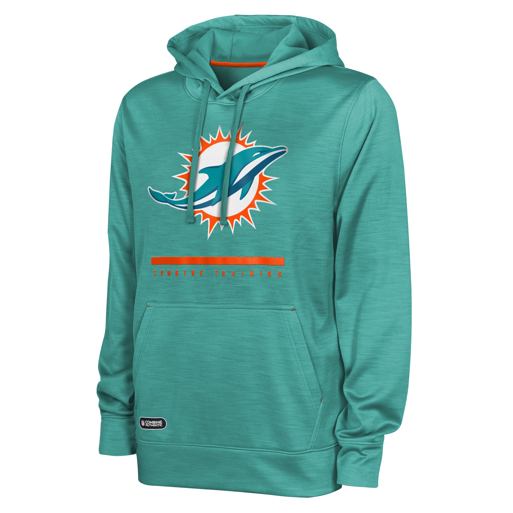 Miami Dolphins Combine Training Pullover Hoodie with Pockets - Heathered Aqua