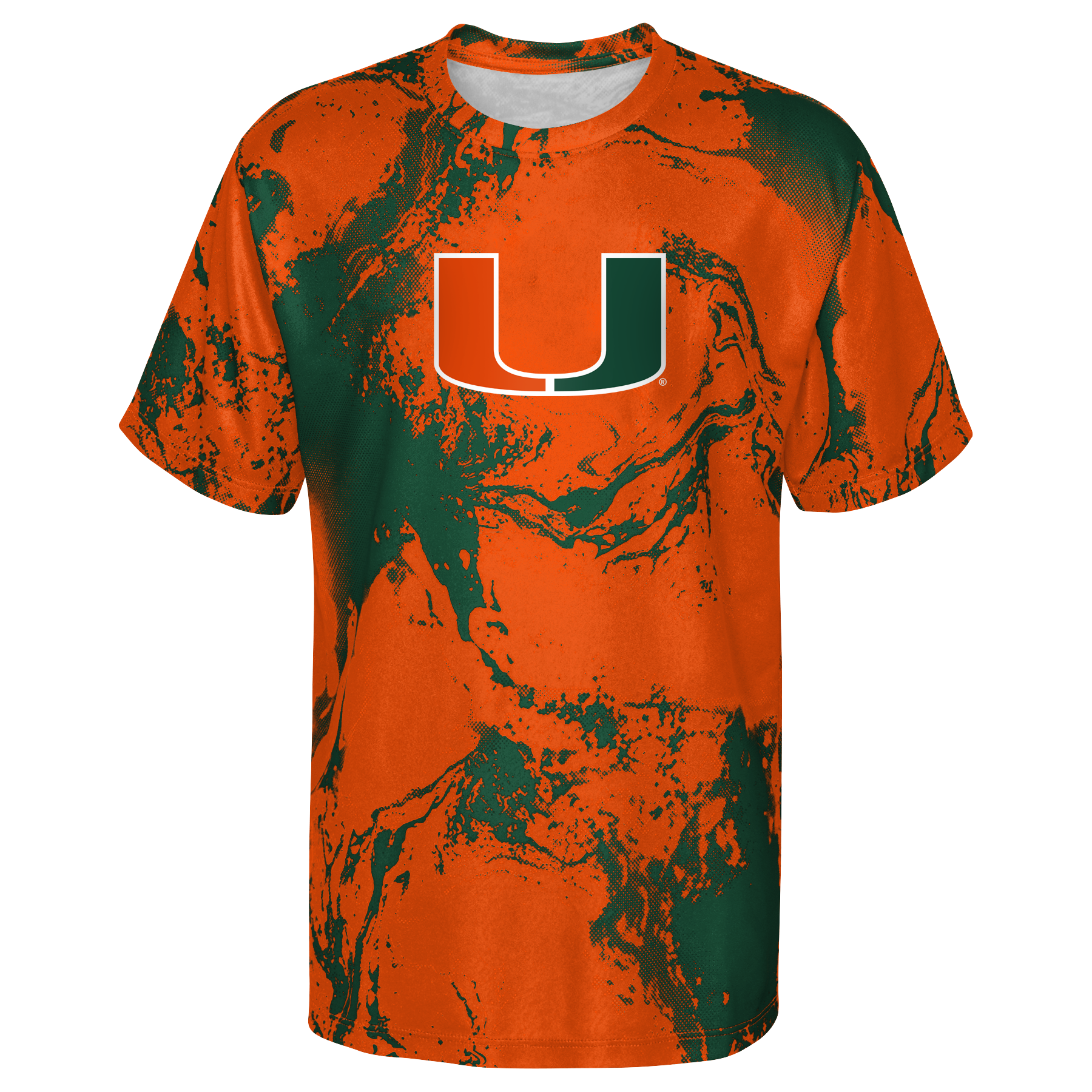 Miami Hurricanes Youth In The Mix Dri-Tek T-Shirt - Orange / Green