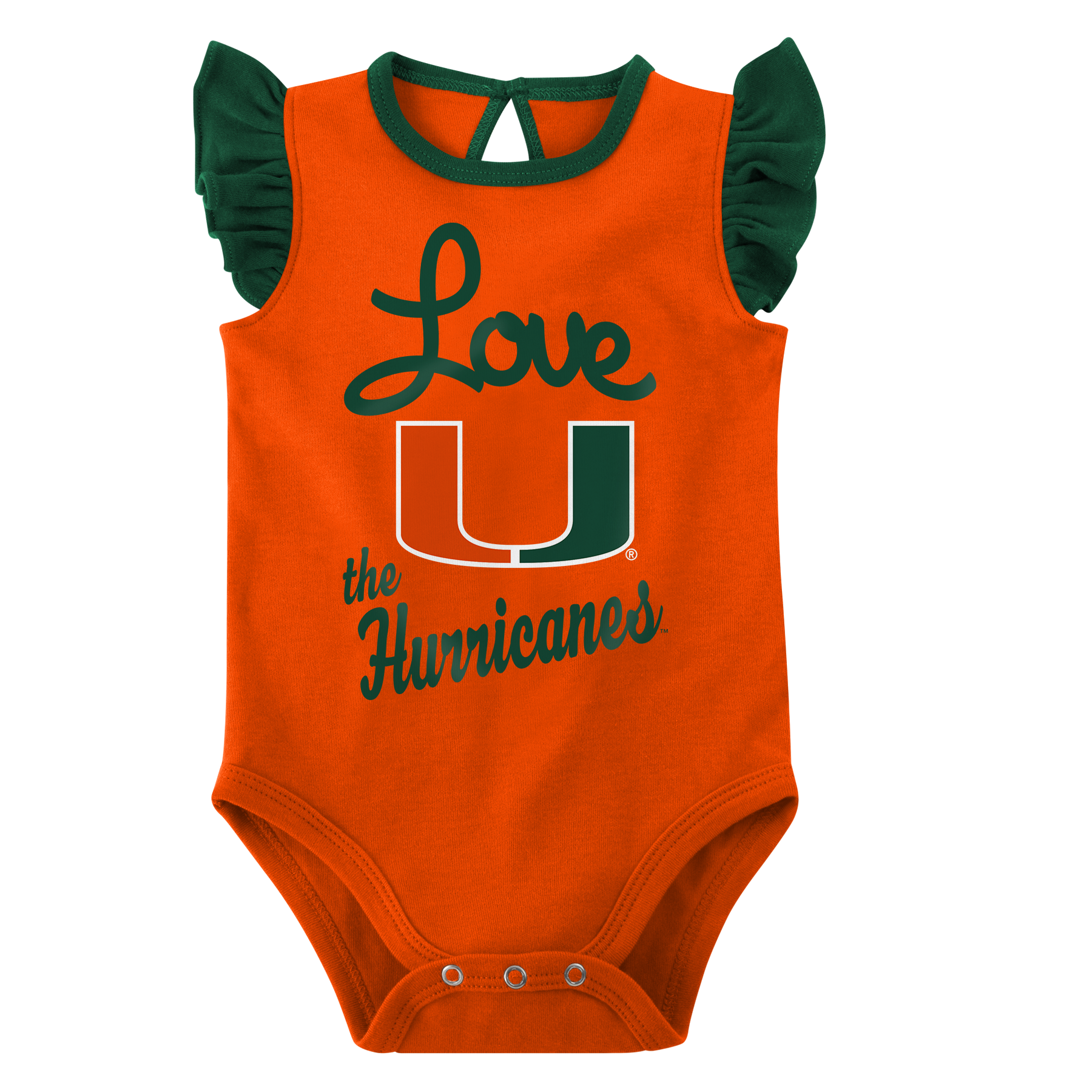 Miami Hurricanes Infant Girls Love The Hurricanes 2-Piece Creeper Set