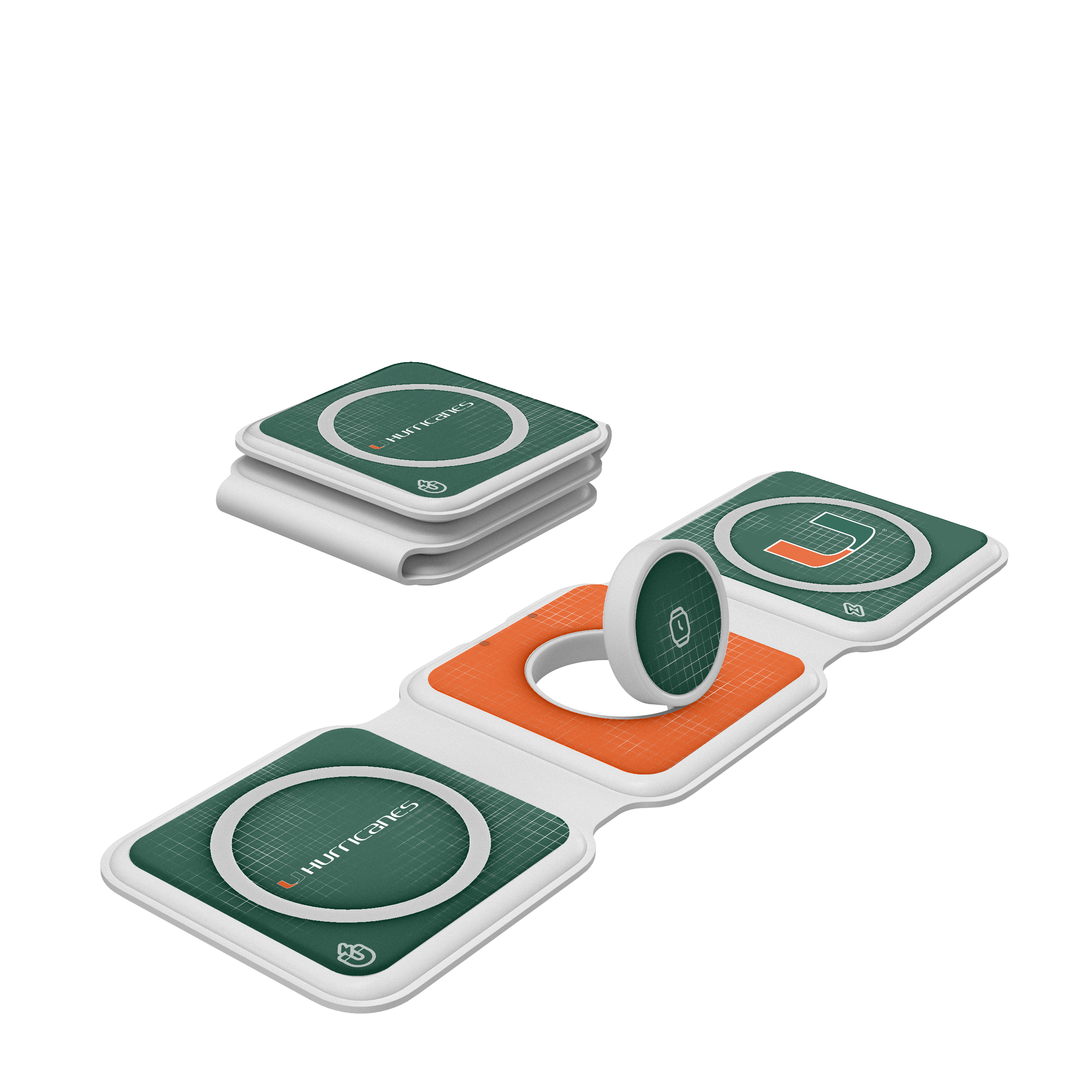 Miami Hurricanes Hatch Foldable 3 in 1 Charger
