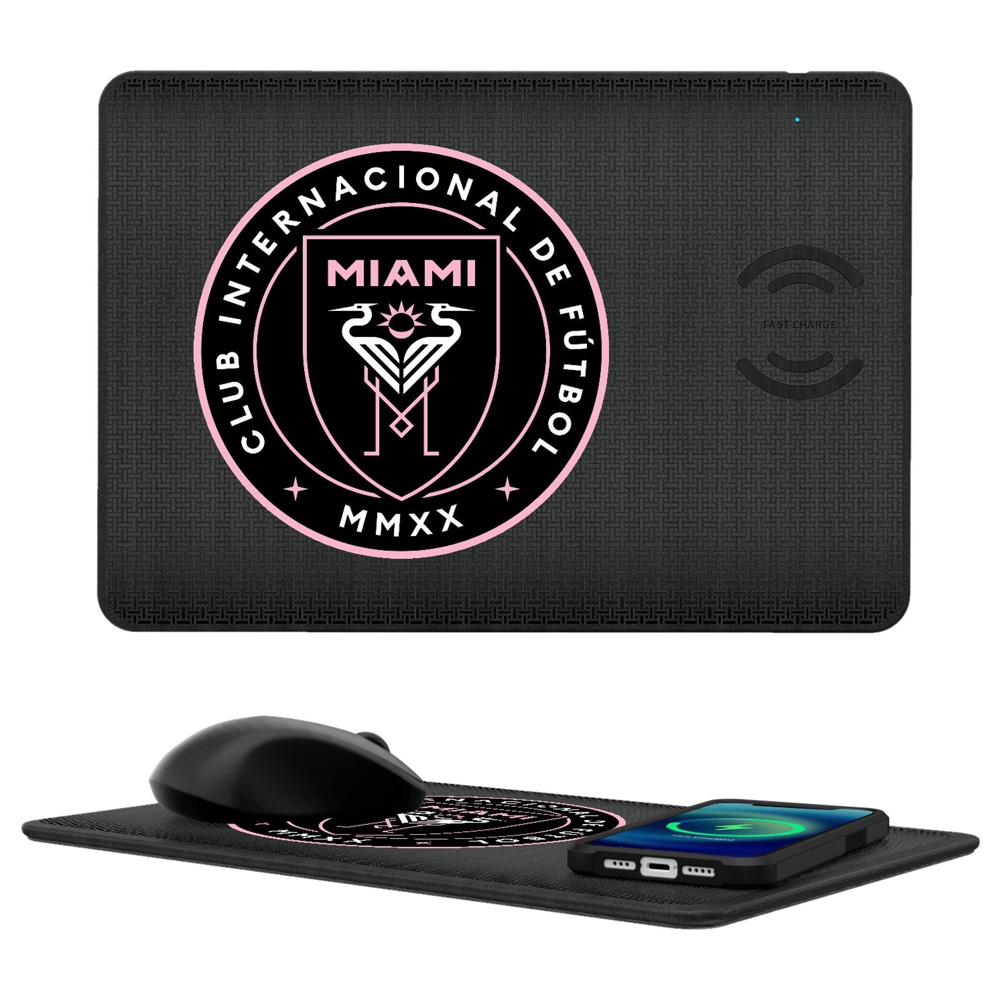 Inter Miami CF Linen 15-Watt Wireless Charger and Mouse Pad