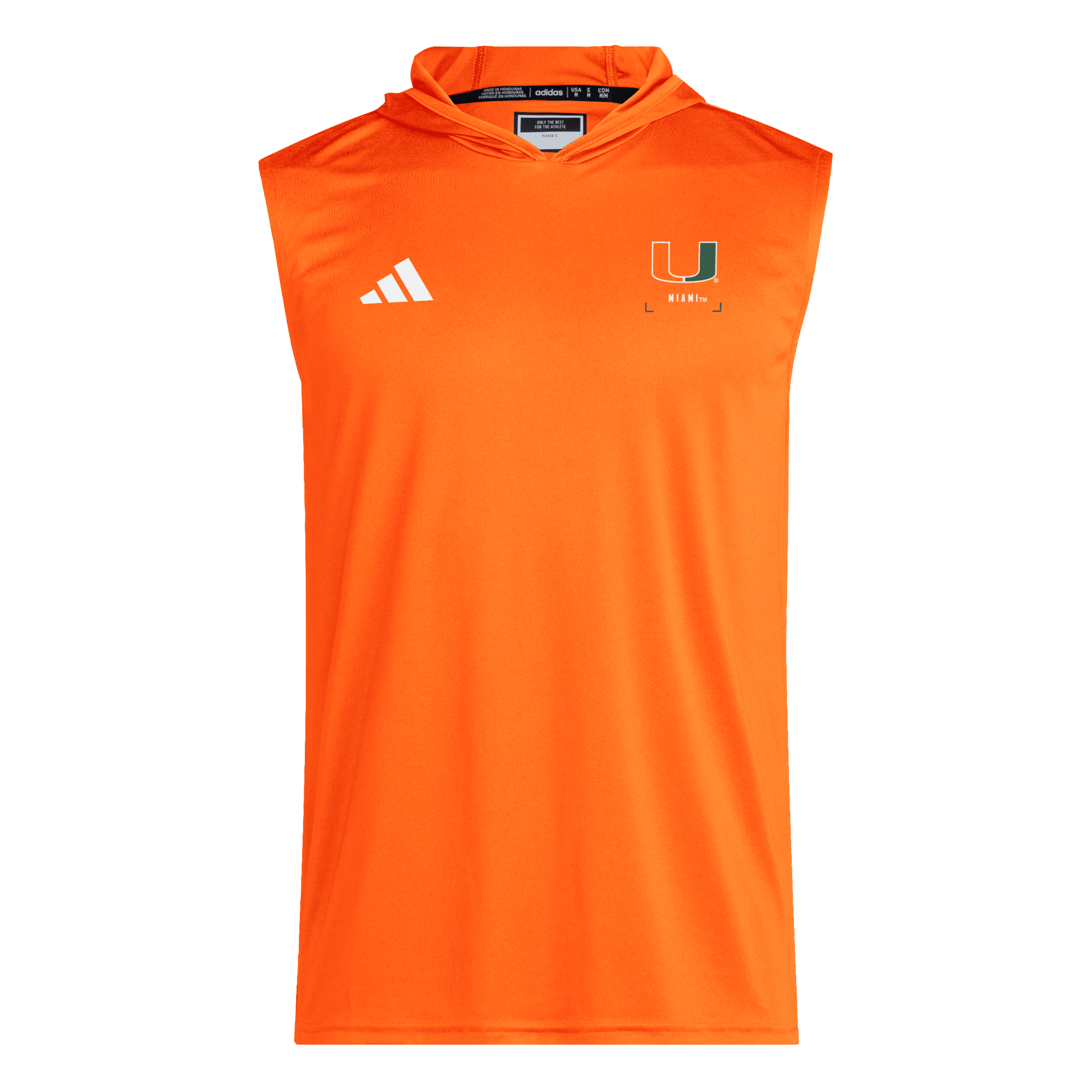 Miami Hurricanes adidas 2026 Sleeveless Training Hoodie - Orange