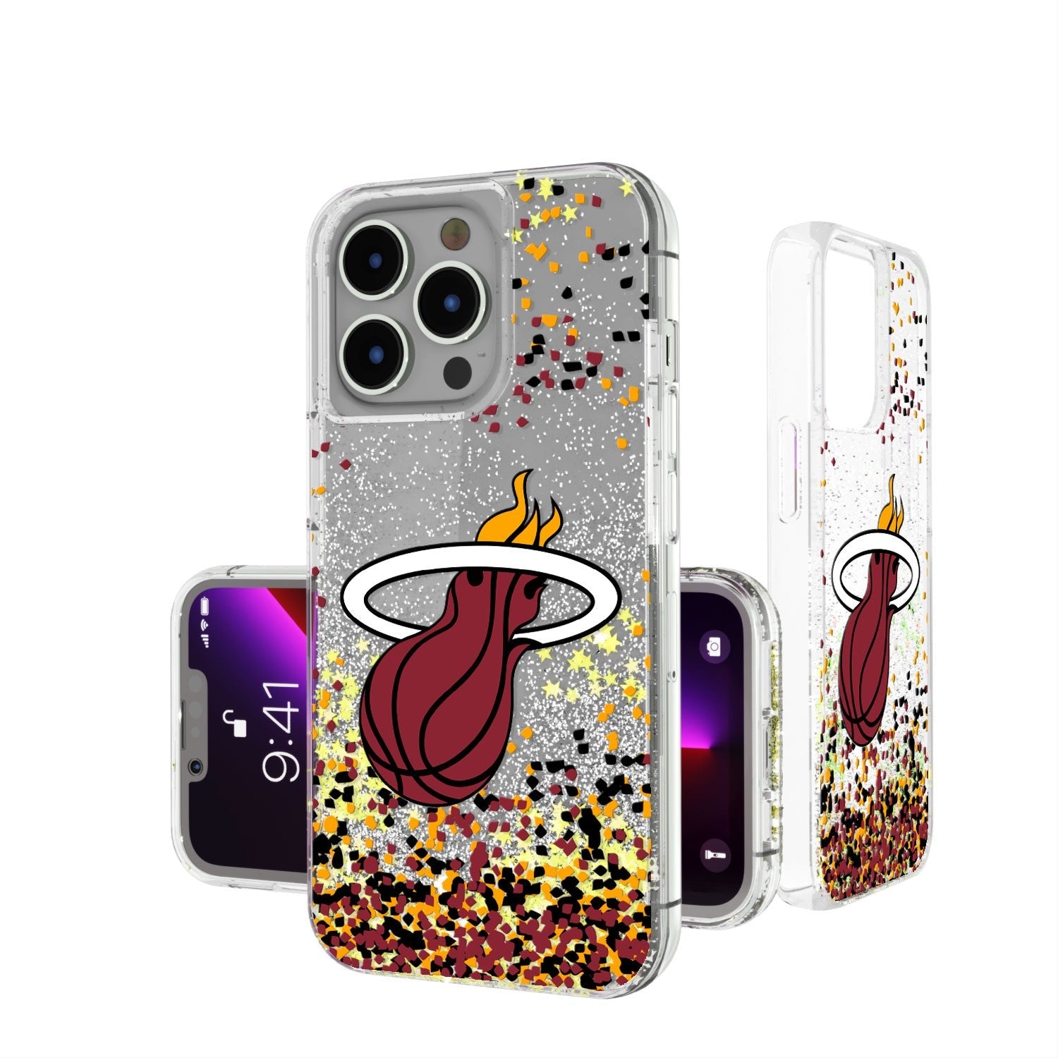 Miami Heat Confetti Glitter Case