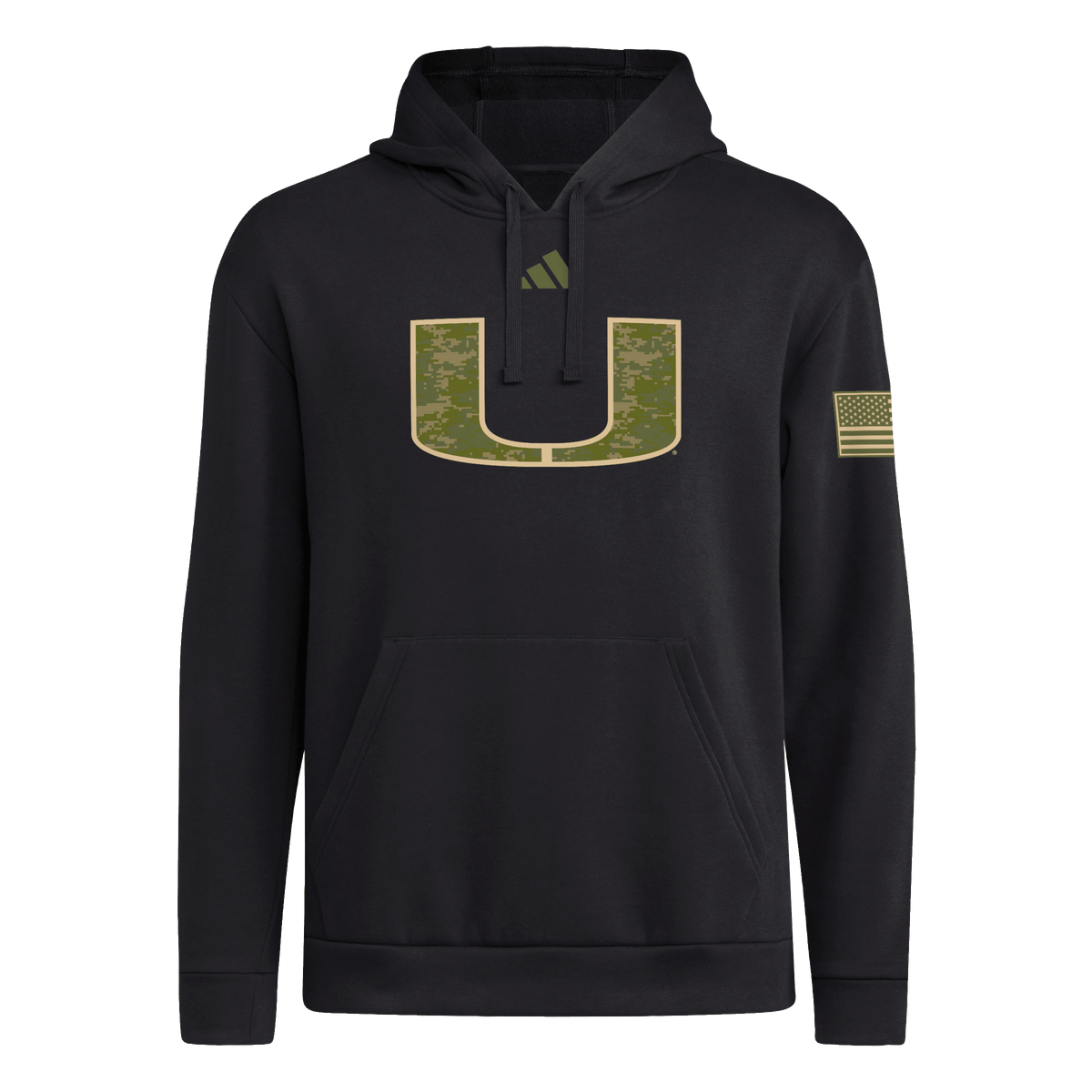 Miami Hurricanes adidas 2026 Military Appreciation Hoodie - Black