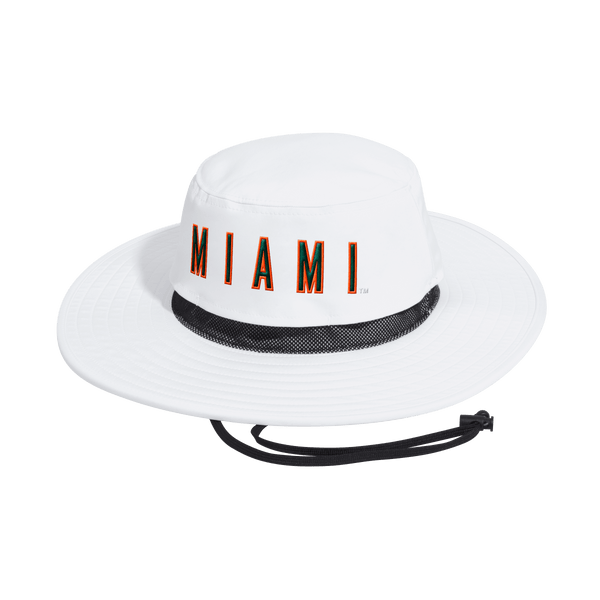 Miami Hurricanes adidas 2026 Wide Brim Hat - White